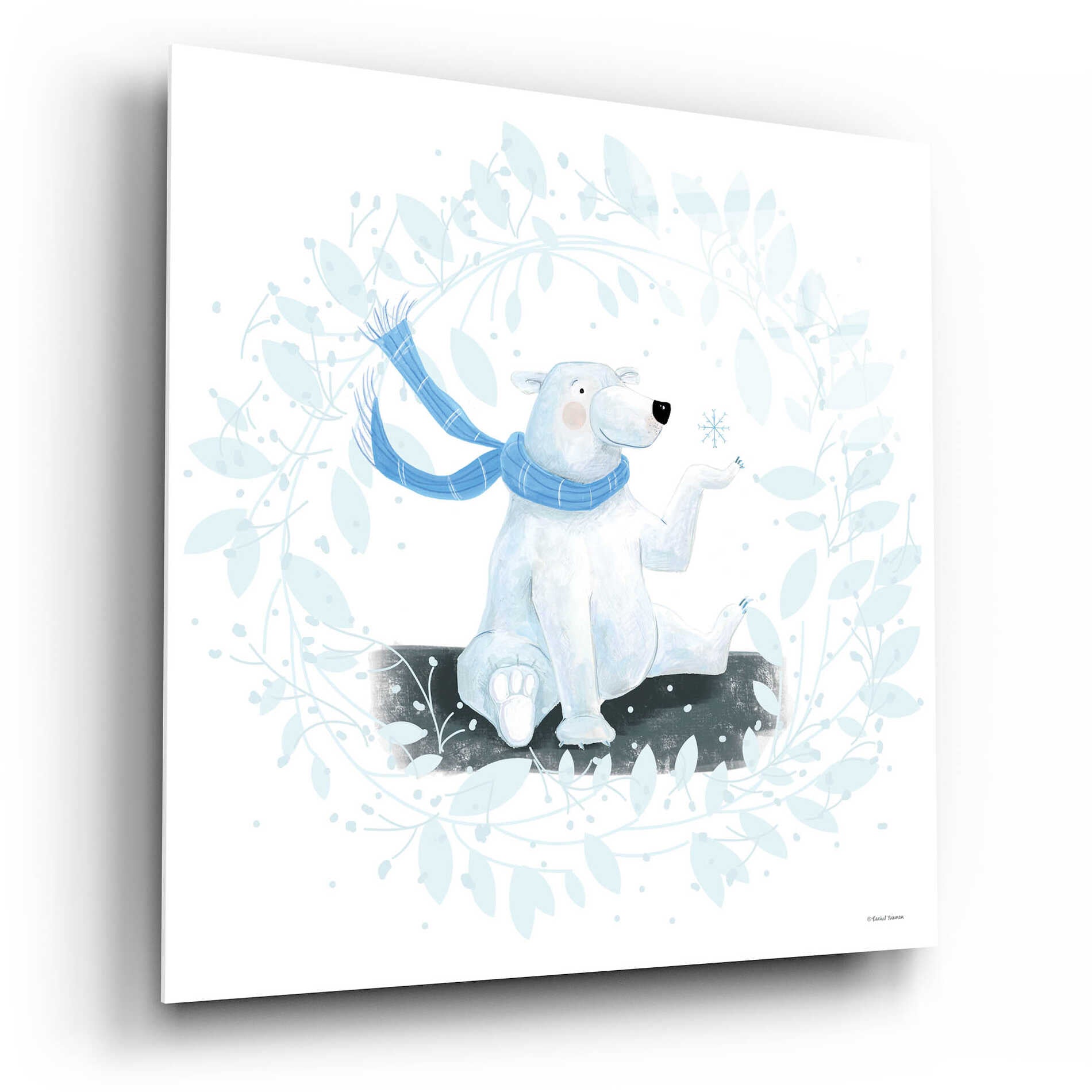 Epic Art 'Polar Bear Holiday' by Rachel Nieman, Acrylic Glass Wall Art,12x12
