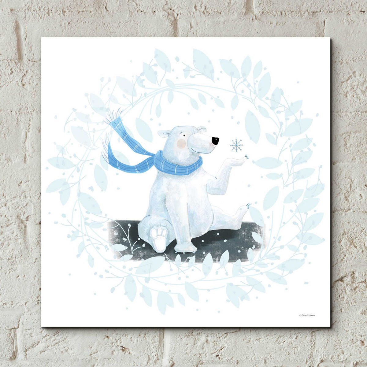 Epic Art 'Polar Bear Holiday' by Rachel Nieman, Acrylic Glass Wall Art,12x12