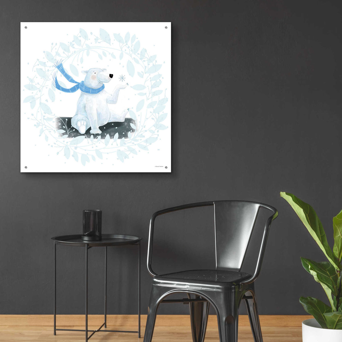 Epic Art 'Polar Bear Holiday' by Rachel Nieman, Acrylic Glass Wall Art,36x36
