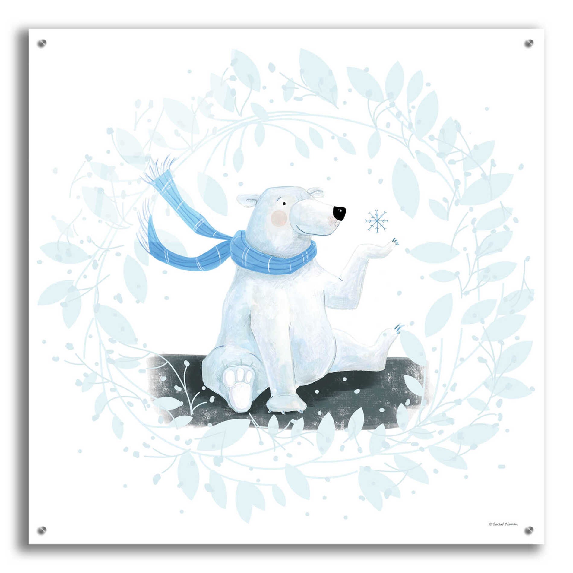 Epic Art 'Polar Bear Holiday' by Rachel Nieman, Acrylic Glass Wall Art,36x36
