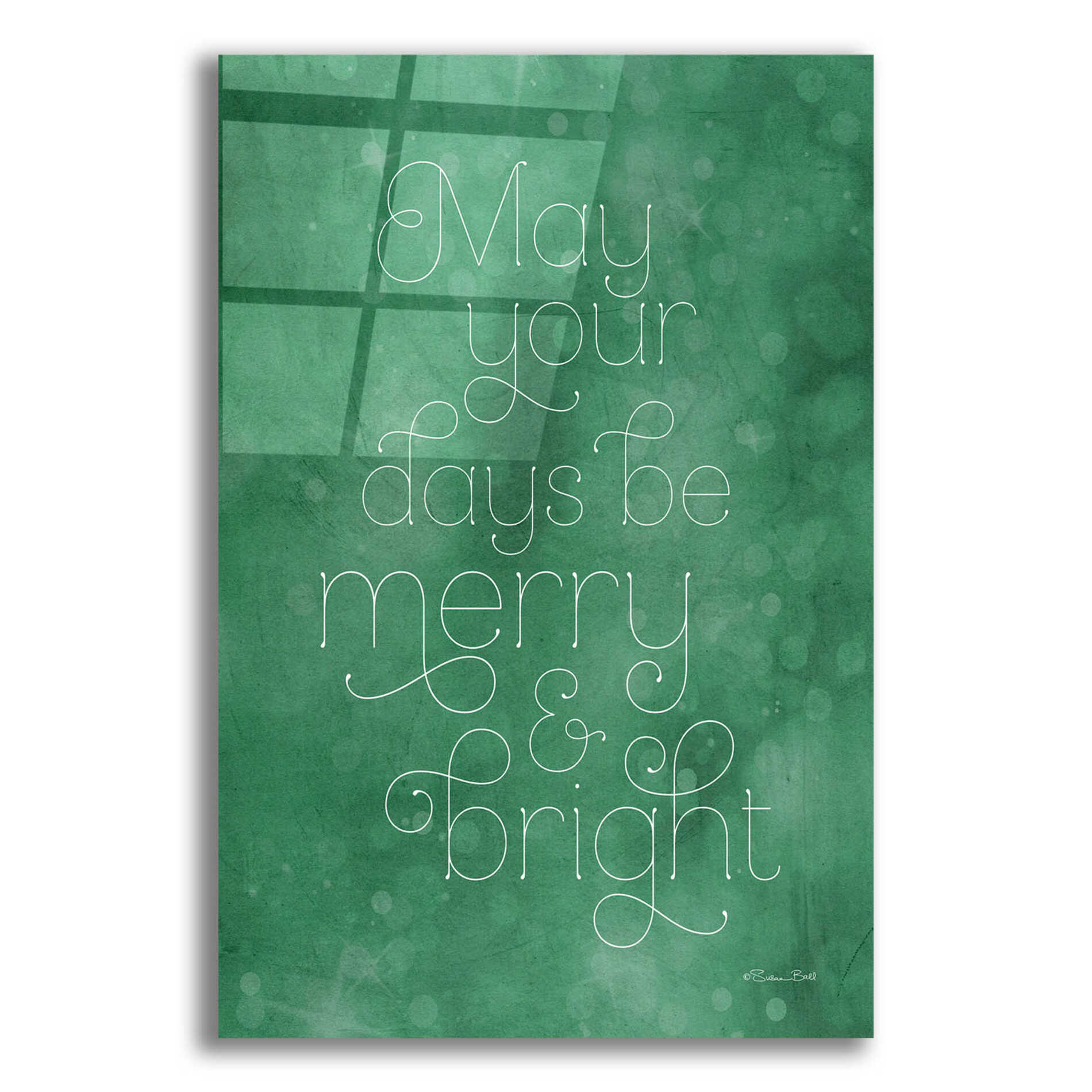 Epic Art 'Merry & Bright Green' by Susan Ball, Acrylic Glass Wall Art