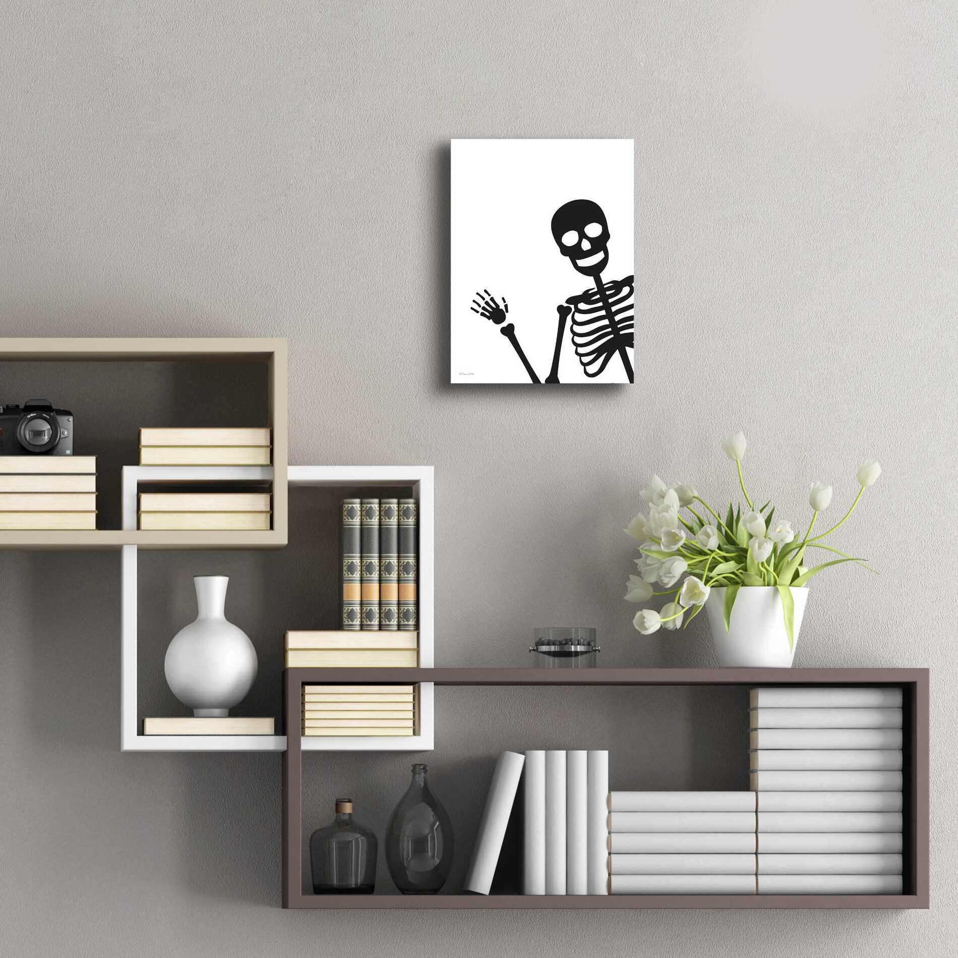 Epic Art 'Peek-a-boo Skeleton' by Susan Ball, Acrylic Glass Wall Art,12x16