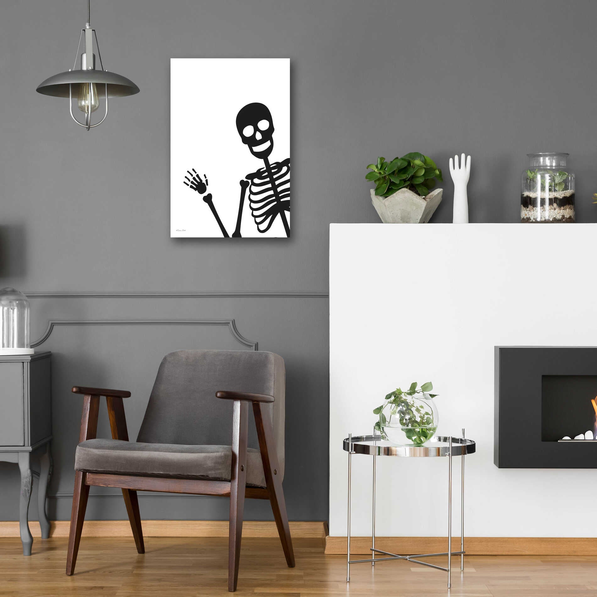 Epic Art 'Peek-a-boo Skeleton' by Susan Ball, Acrylic Glass Wall Art,16x24