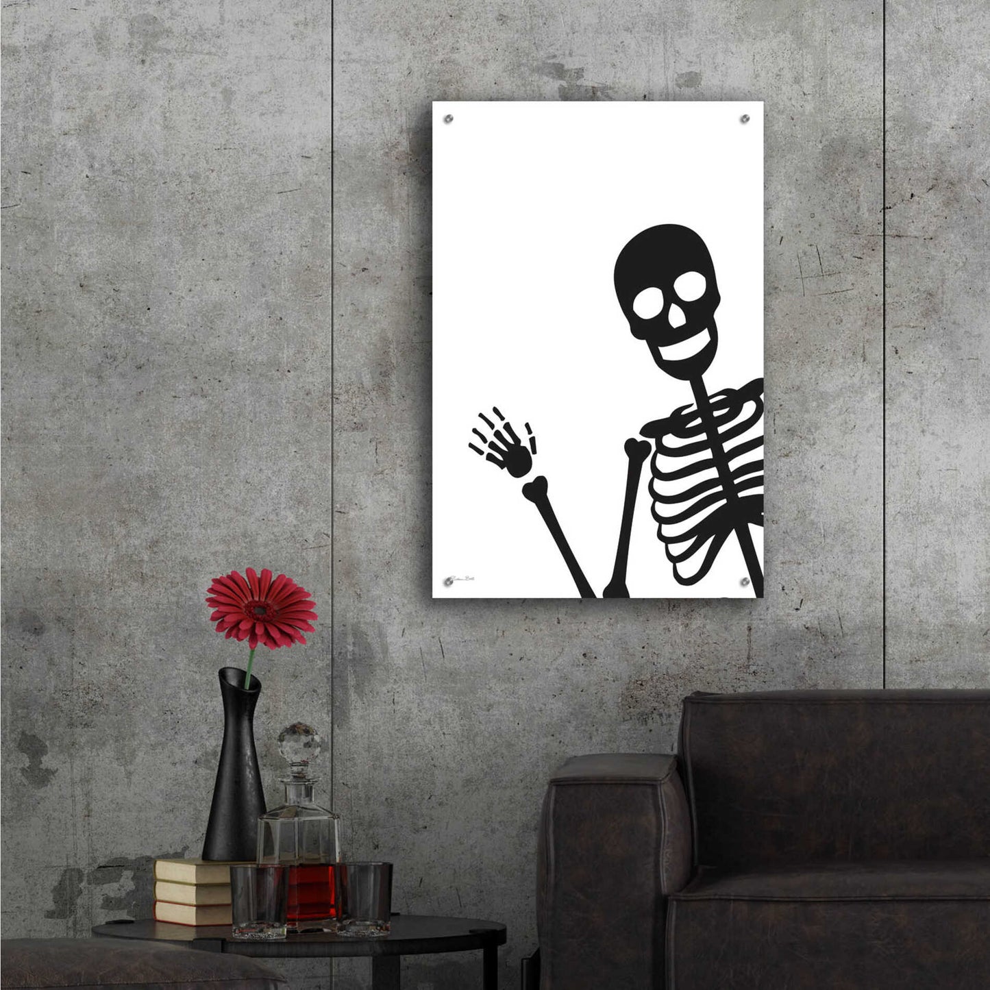 Epic Art 'Peek-a-boo Skeleton' by Susan Ball, Acrylic Glass Wall Art,24x36