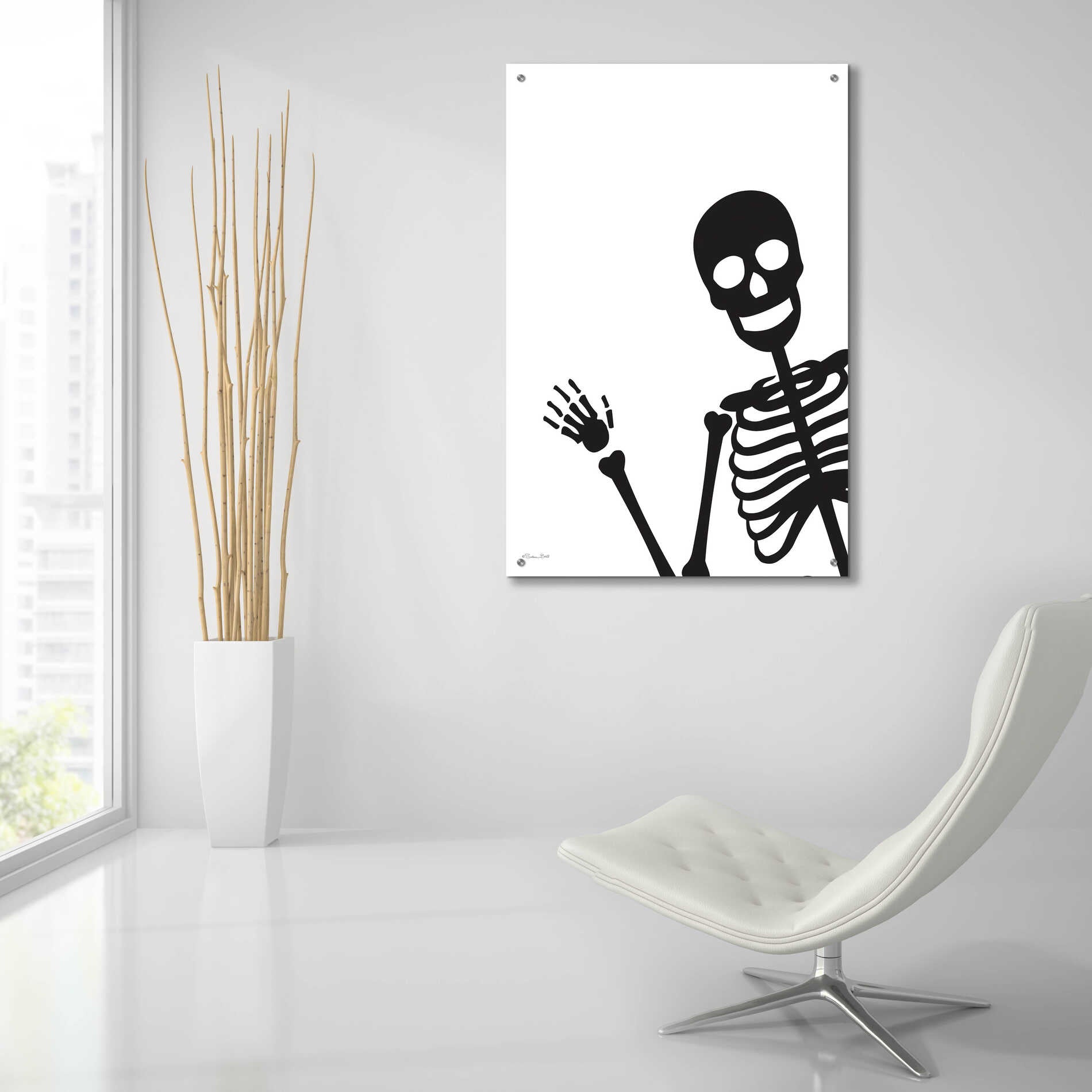 Epic Art 'Peek-a-boo Skeleton' by Susan Ball, Acrylic Glass Wall Art,24x36