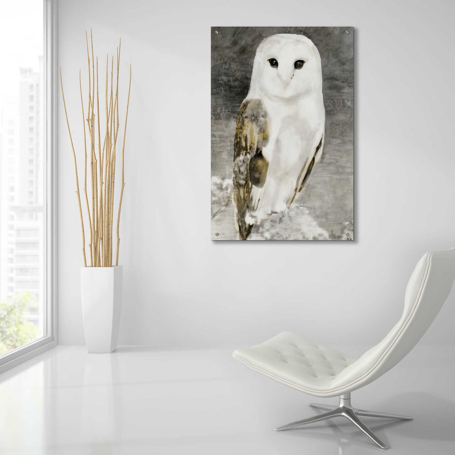 Epic Art 'Snowy Owl 1' by Stellar Design Studio, Acrylic Glass Wall Art,24x36
