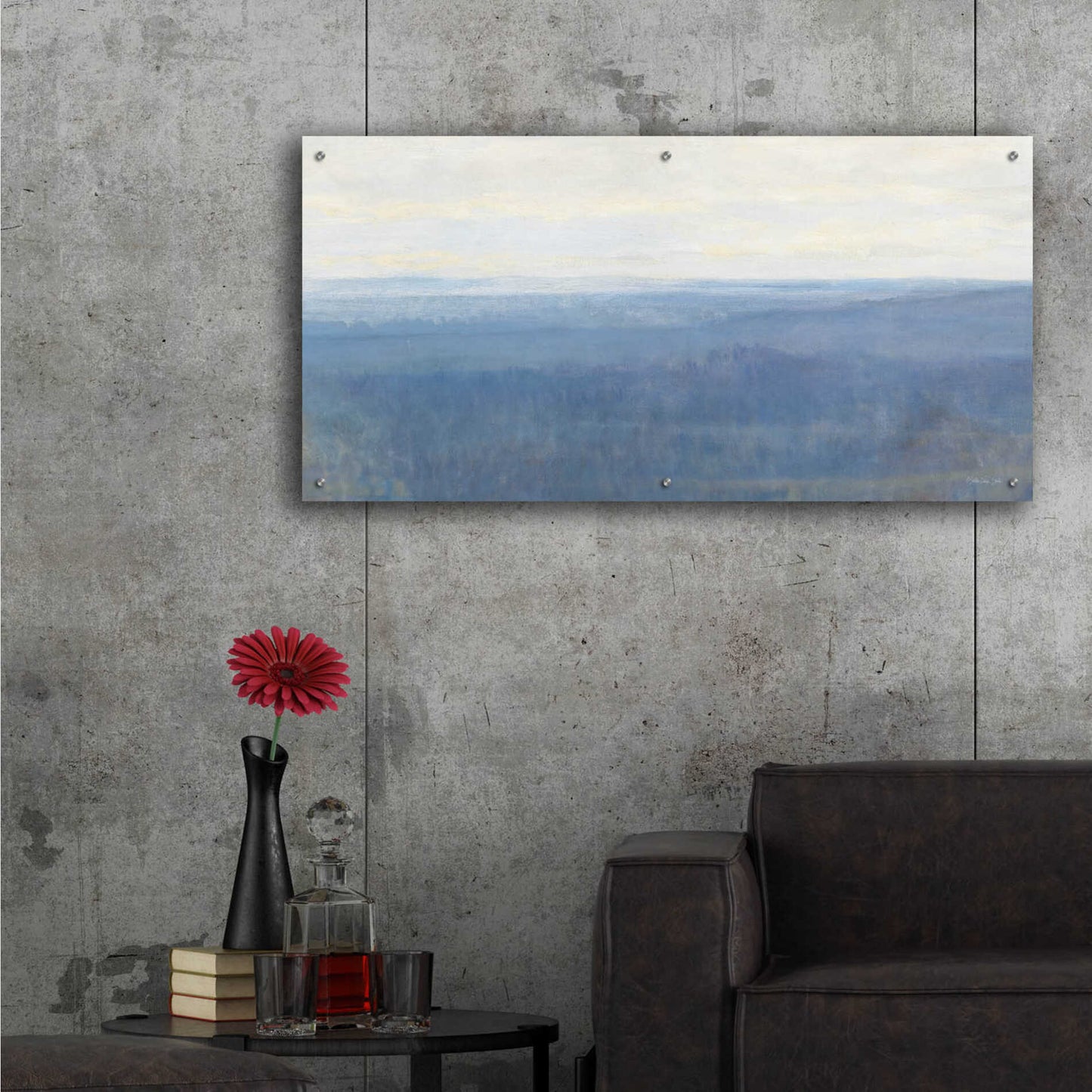 Epic Art 'Misty Overlook' by Stellar Design Studio, Acrylic Glass Wall Art,48x24