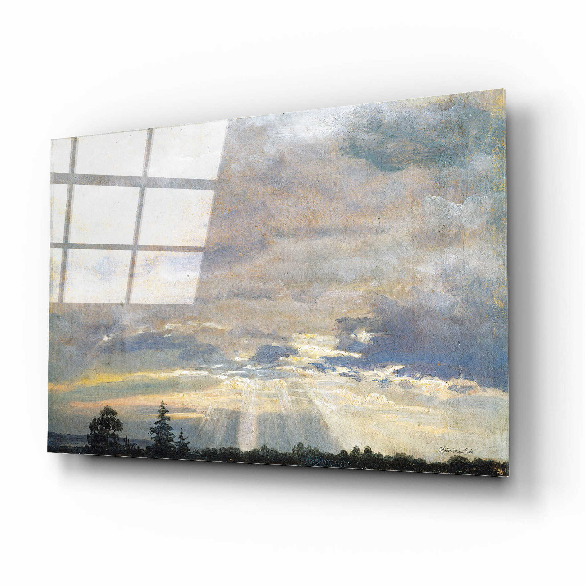 Epic Art 'Cloud Study with Sunbeams' by Stellar Design Studio, Acrylic Glass Wall Art,16x12