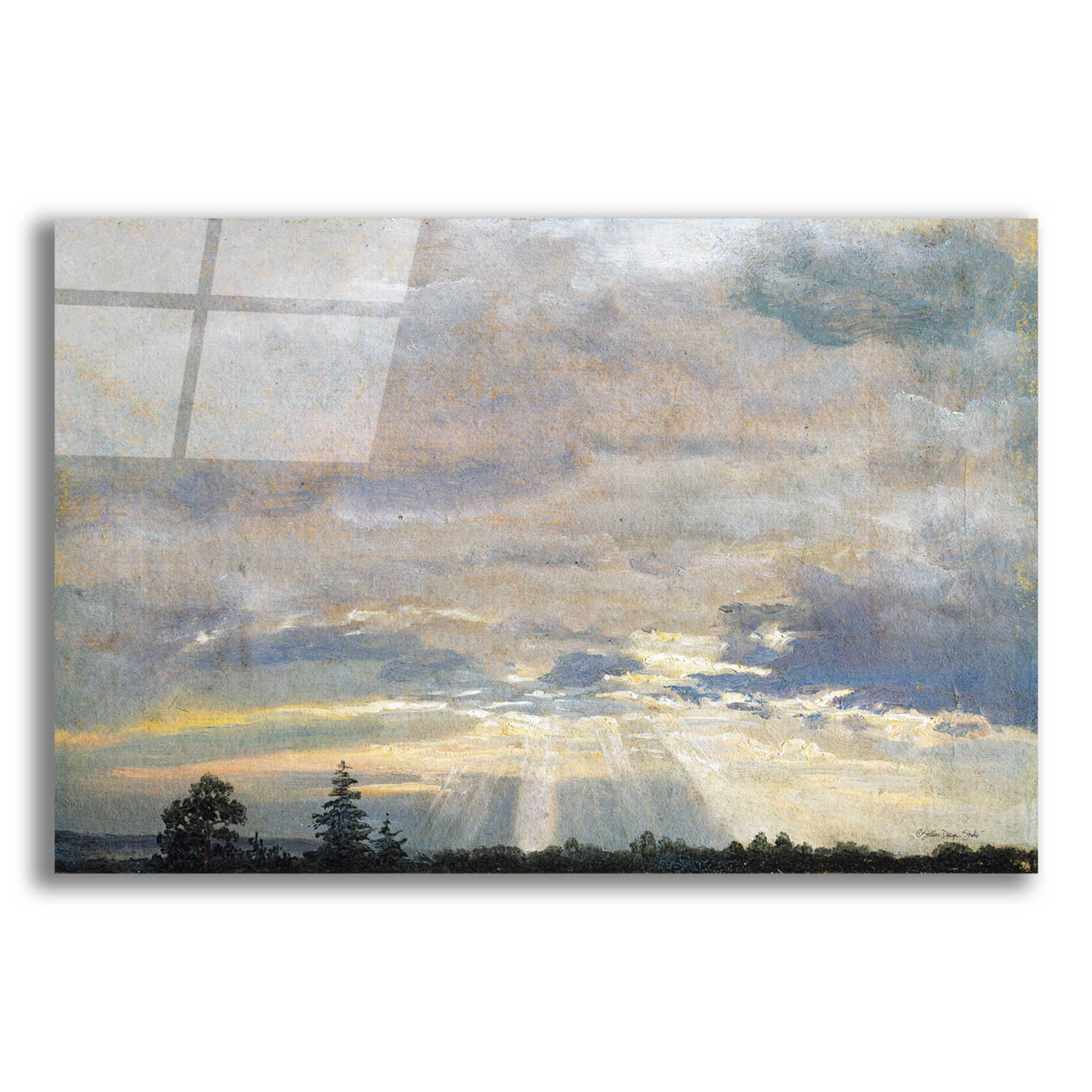 Epic Art 'Cloud Study with Sunbeams' by Stellar Design Studio, Acrylic Glass Wall Art,16x12