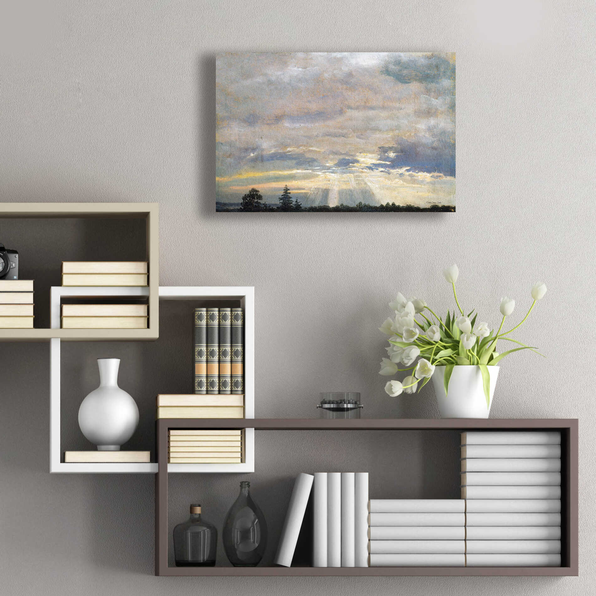 Epic Art 'Cloud Study with Sunbeams' by Stellar Design Studio, Acrylic Glass Wall Art,24x16