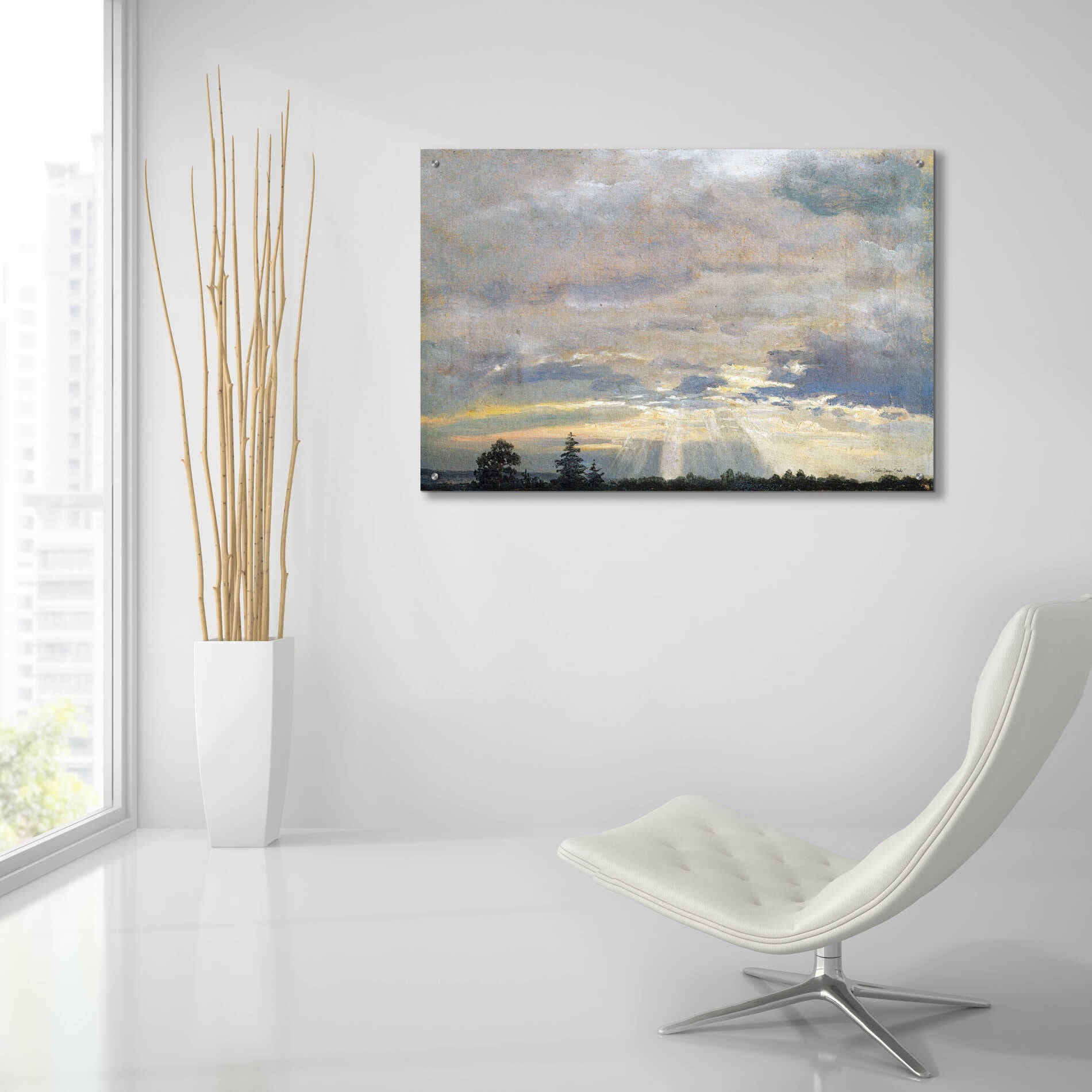 Epic Art 'Cloud Study with Sunbeams' by Stellar Design Studio, Acrylic Glass Wall Art,36x24