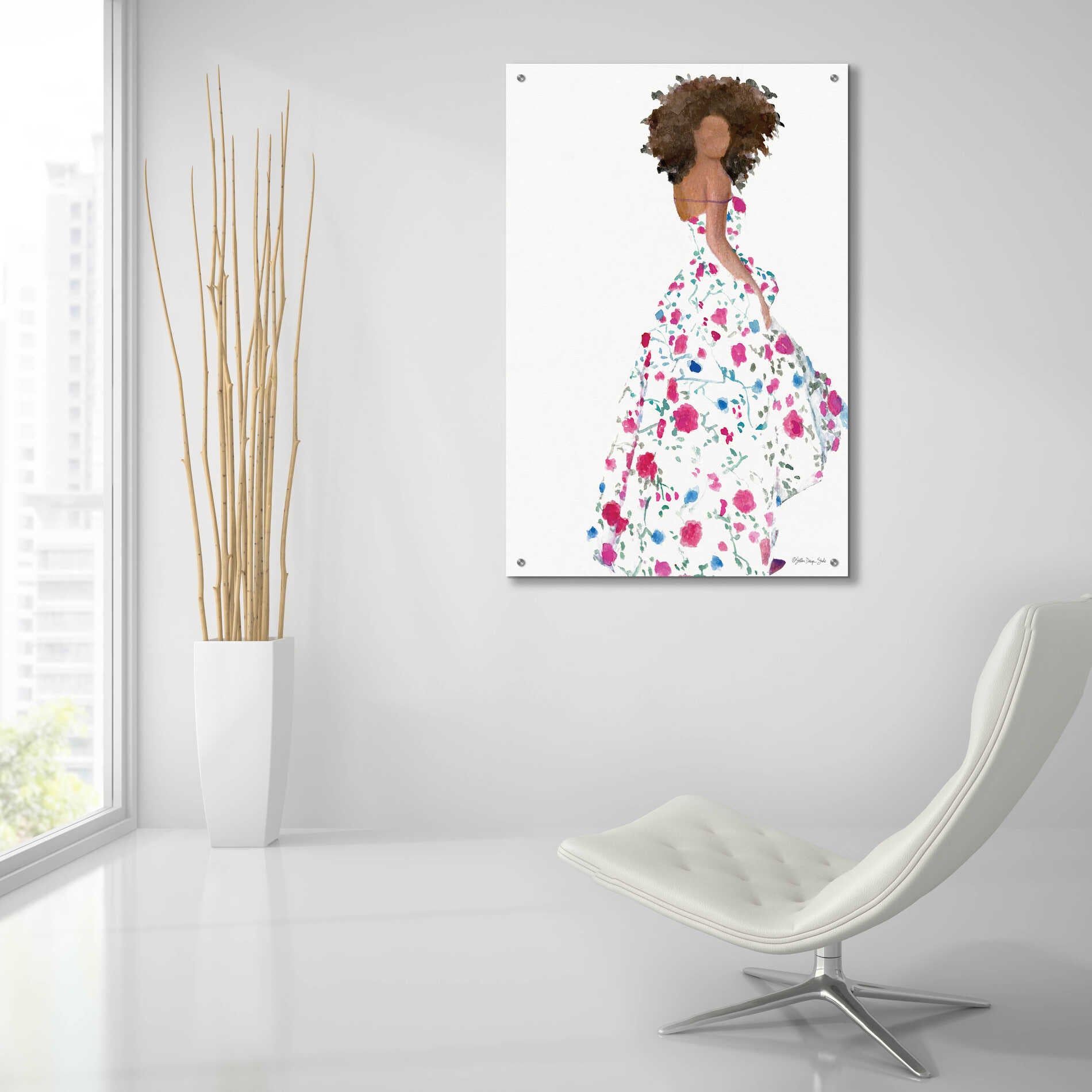 Epic Art 'Floral Gown 1' by Stellar Design Studio, Acrylic Glass Wall Art,24x36