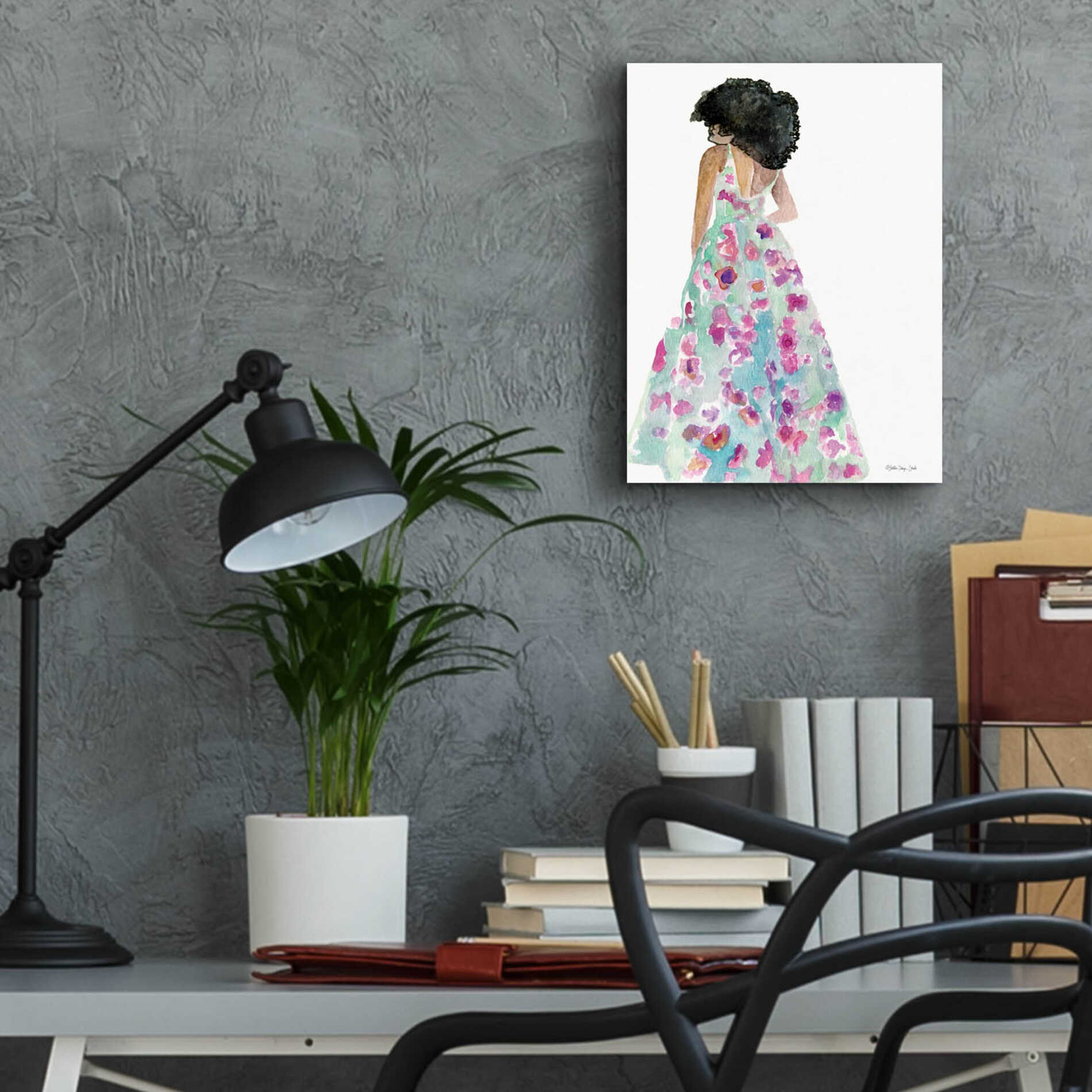 Epic Art 'Floral Gown 2' by Stellar Design Studio, Acrylic Glass Wall Art,12x16