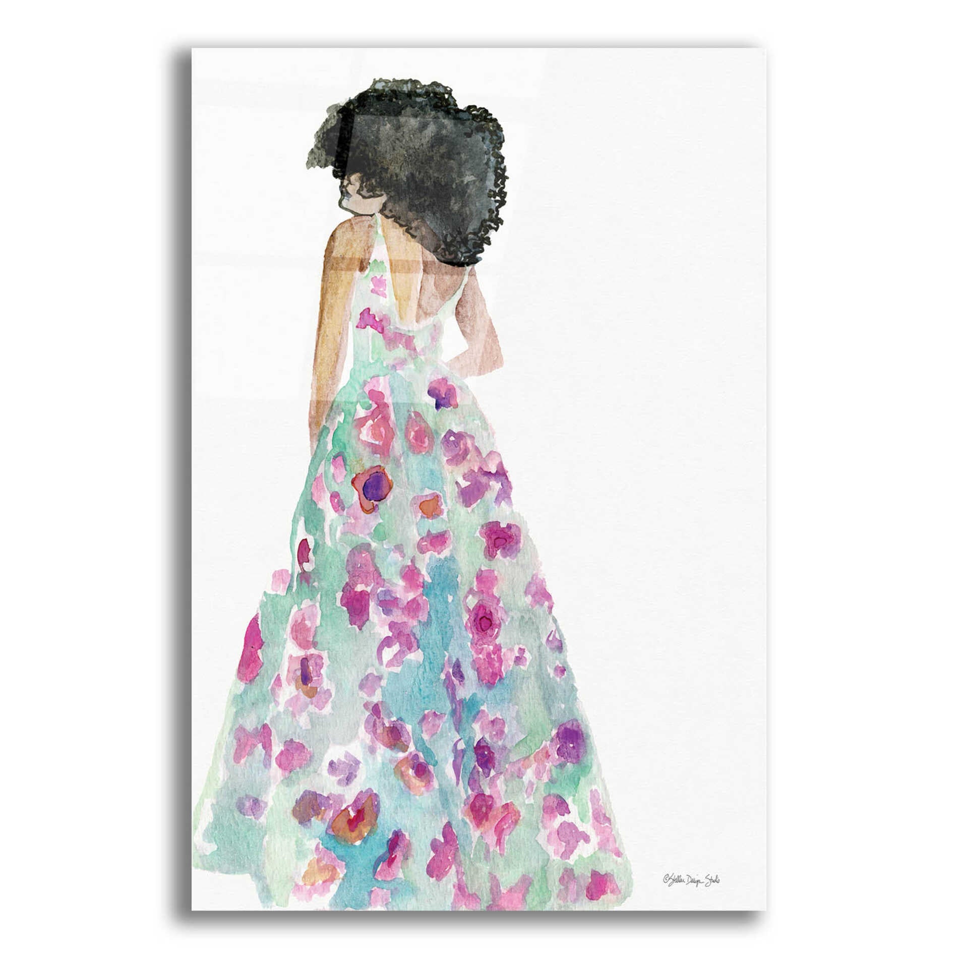 Epic Art 'Floral Gown 2' by Stellar Design Studio, Acrylic Glass Wall Art,12x16