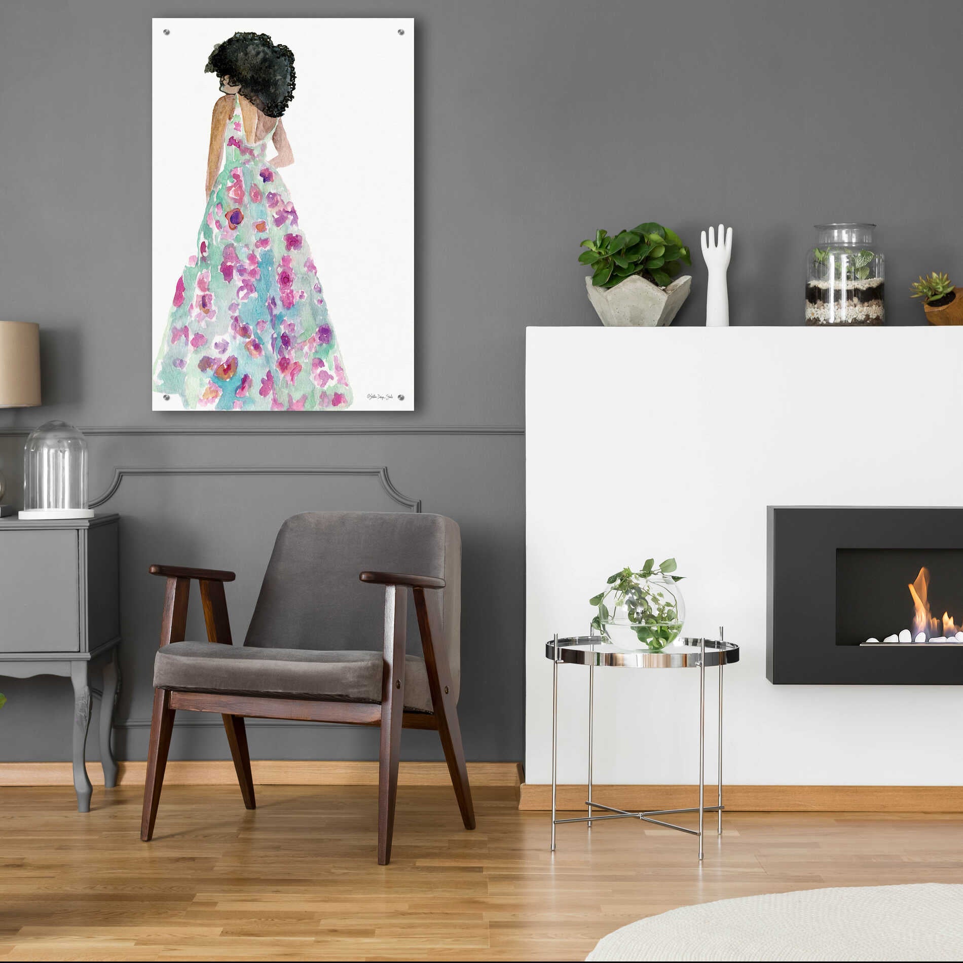 Epic Art 'Floral Gown 2' by Stellar Design Studio, Acrylic Glass Wall Art,24x36