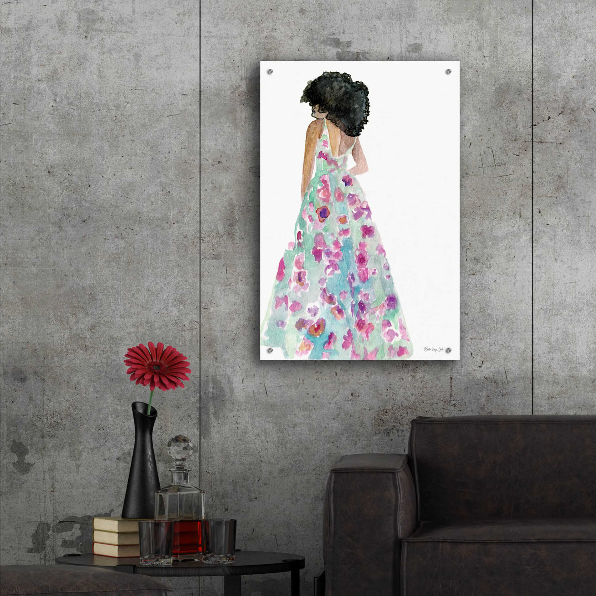 Epic Art 'Floral Gown 2' by Stellar Design Studio, Acrylic Glass Wall Art,24x36