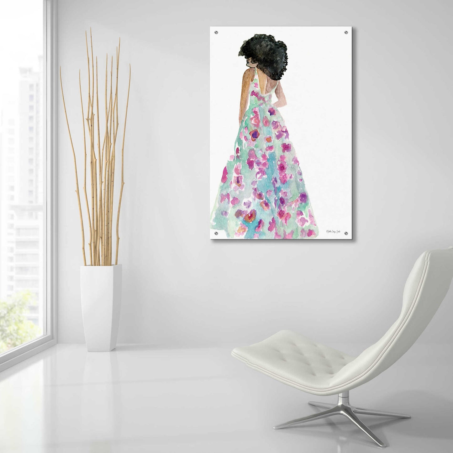 Epic Art 'Floral Gown 2' by Stellar Design Studio, Acrylic Glass Wall Art,24x36