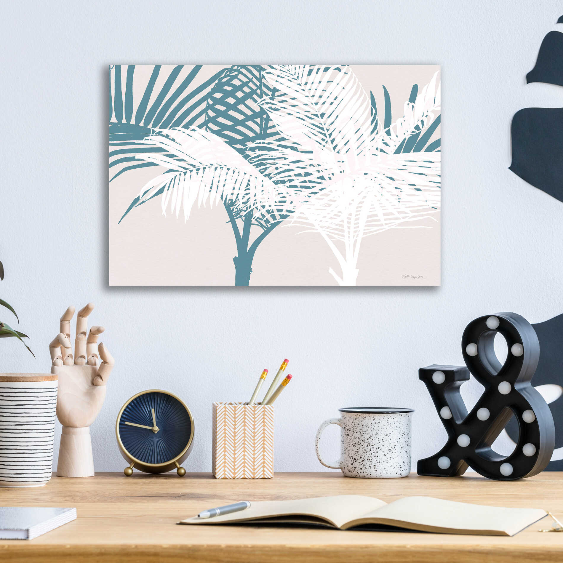 Epic Art 'Transitioning Palm Pattern' by Stellar Design Studio, Acrylic Glass Wall Art,16x12