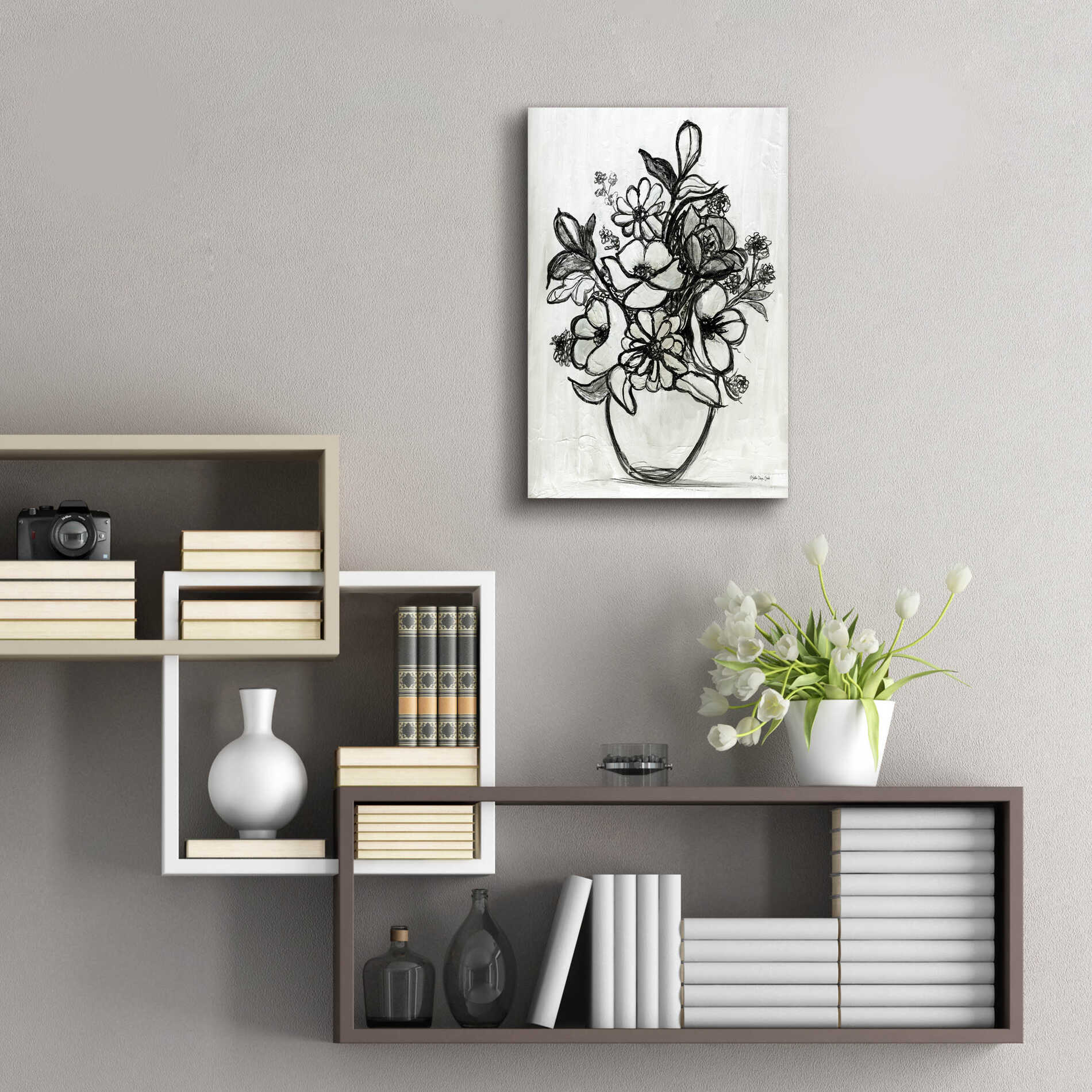 Epic Art 'Arrangement in Ink' by Stellar Design Studio, Acrylic Glass Wall Art,16x24