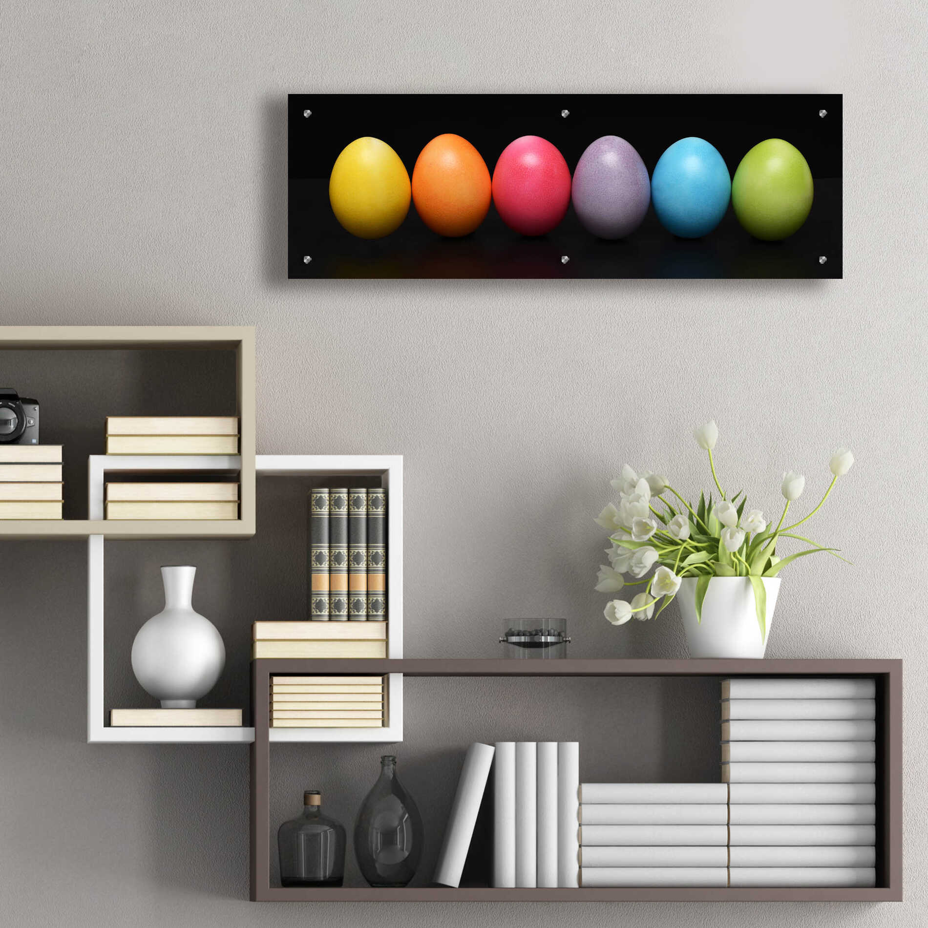 Epic Art 'Colorful Easter' by Epic Portfolio, Acrylic Glass Wall Art,36x12