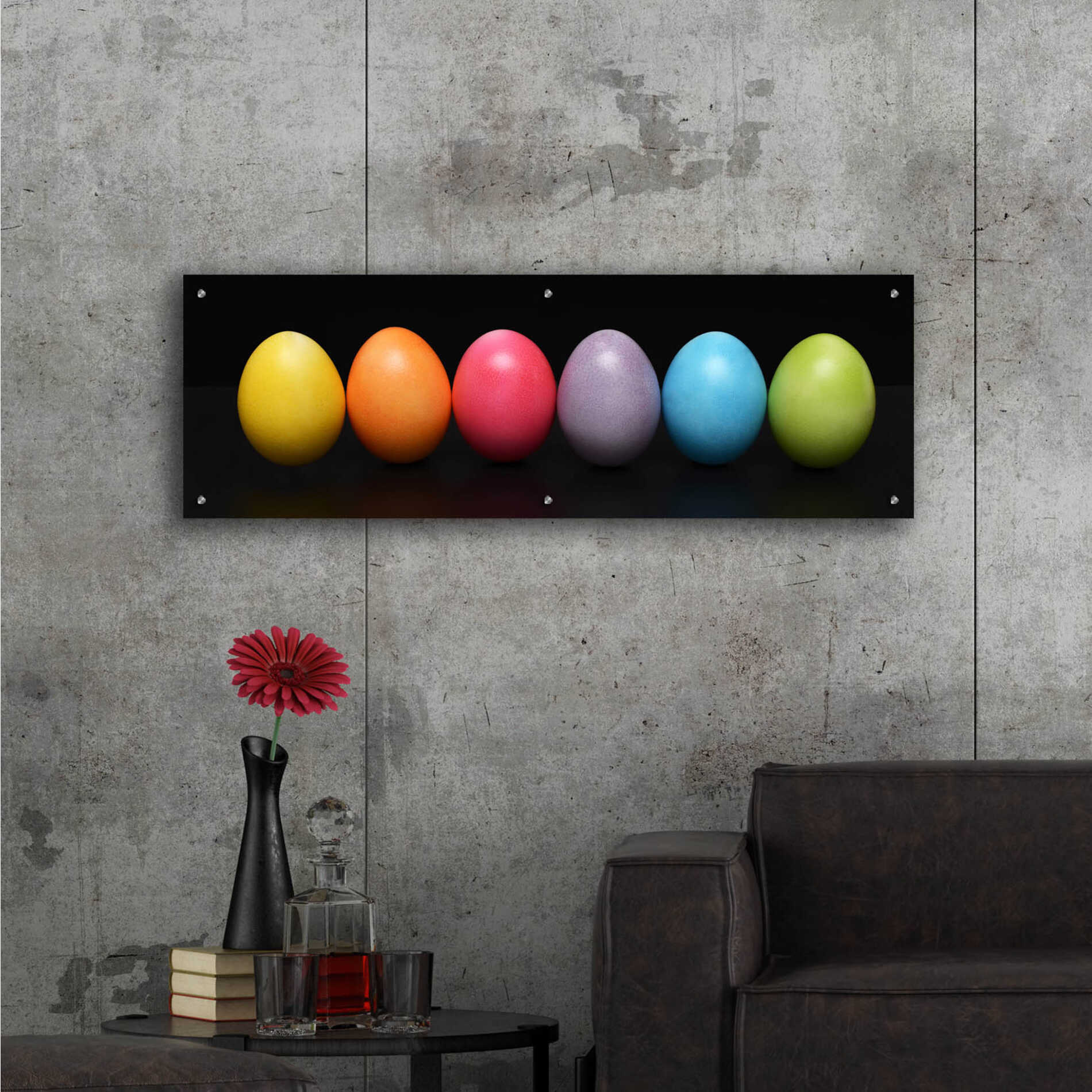 Epic Art 'Colorful Easter' by Epic Portfolio, Acrylic Glass Wall Art,48x16