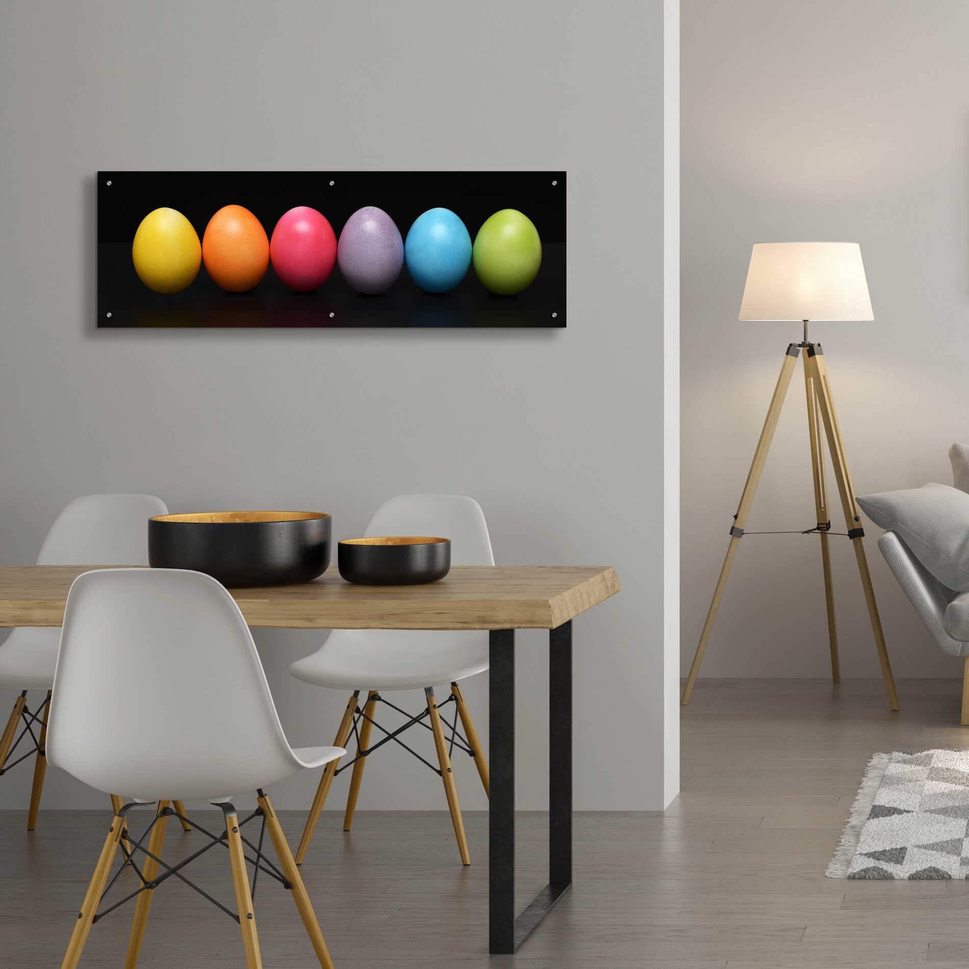 Epic Art 'Colorful Easter' by Epic Portfolio, Acrylic Glass Wall Art,48x16