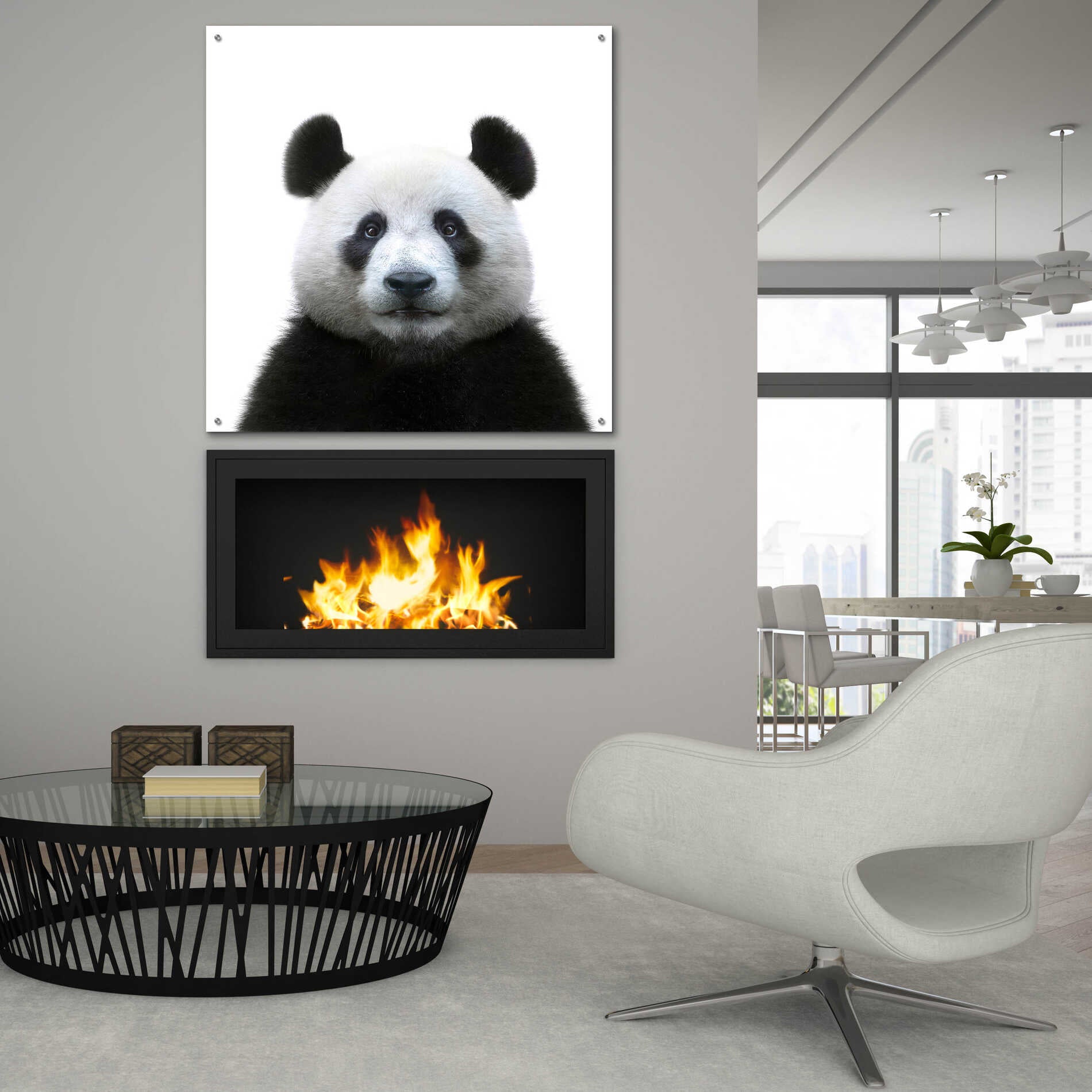 Epic Art 'Bamboo Bear' by Epic Portfolio Acrylic Glass Wall Art,36x36