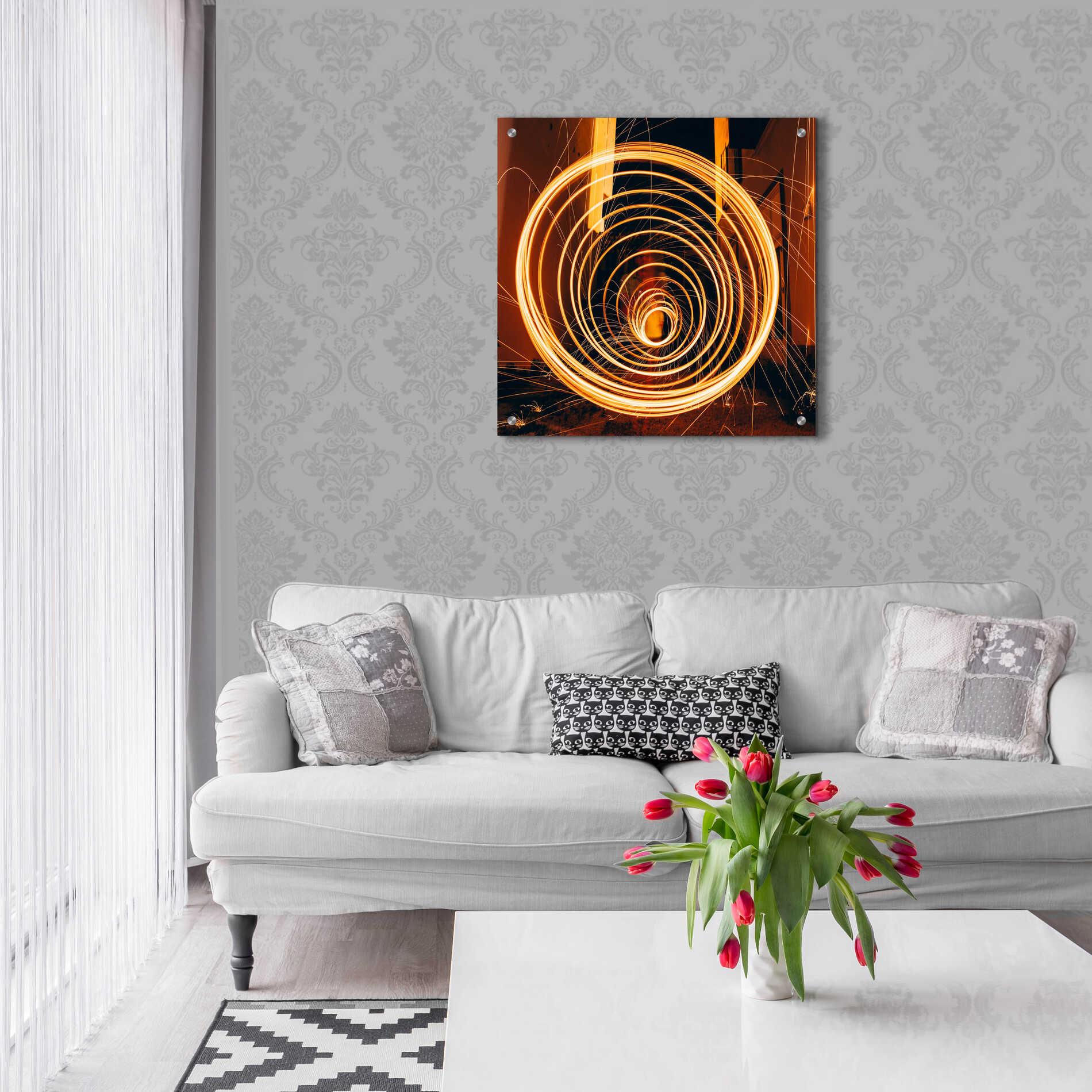 Epic Art 'Fiery Vortex' by Epic Portfolio Acrylic Glass Wall Art,24x24