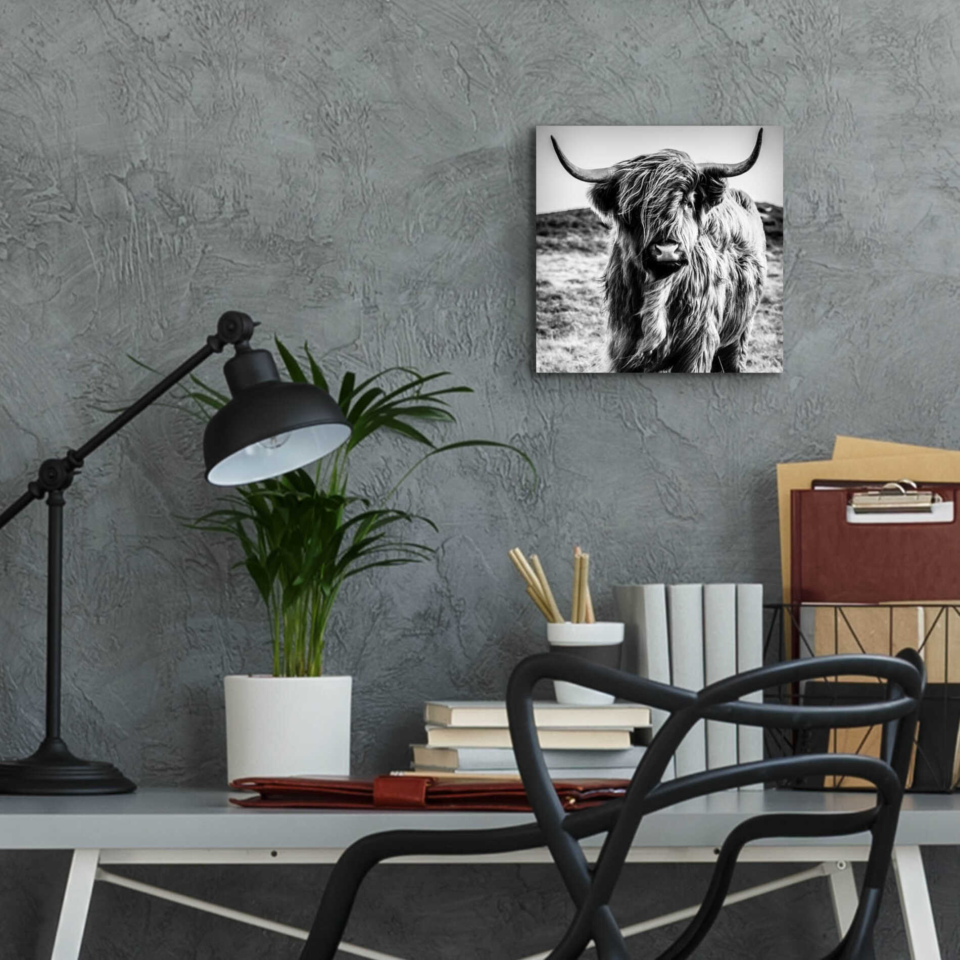 Epic Art 'Fluffy Cow' by Epic Portfolio Acrylic Glass Wall Art,12x12