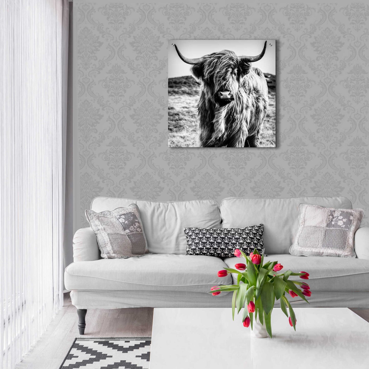 Epic Art 'Fluffy Cow' by Epic Portfolio Acrylic Glass Wall Art,24x24