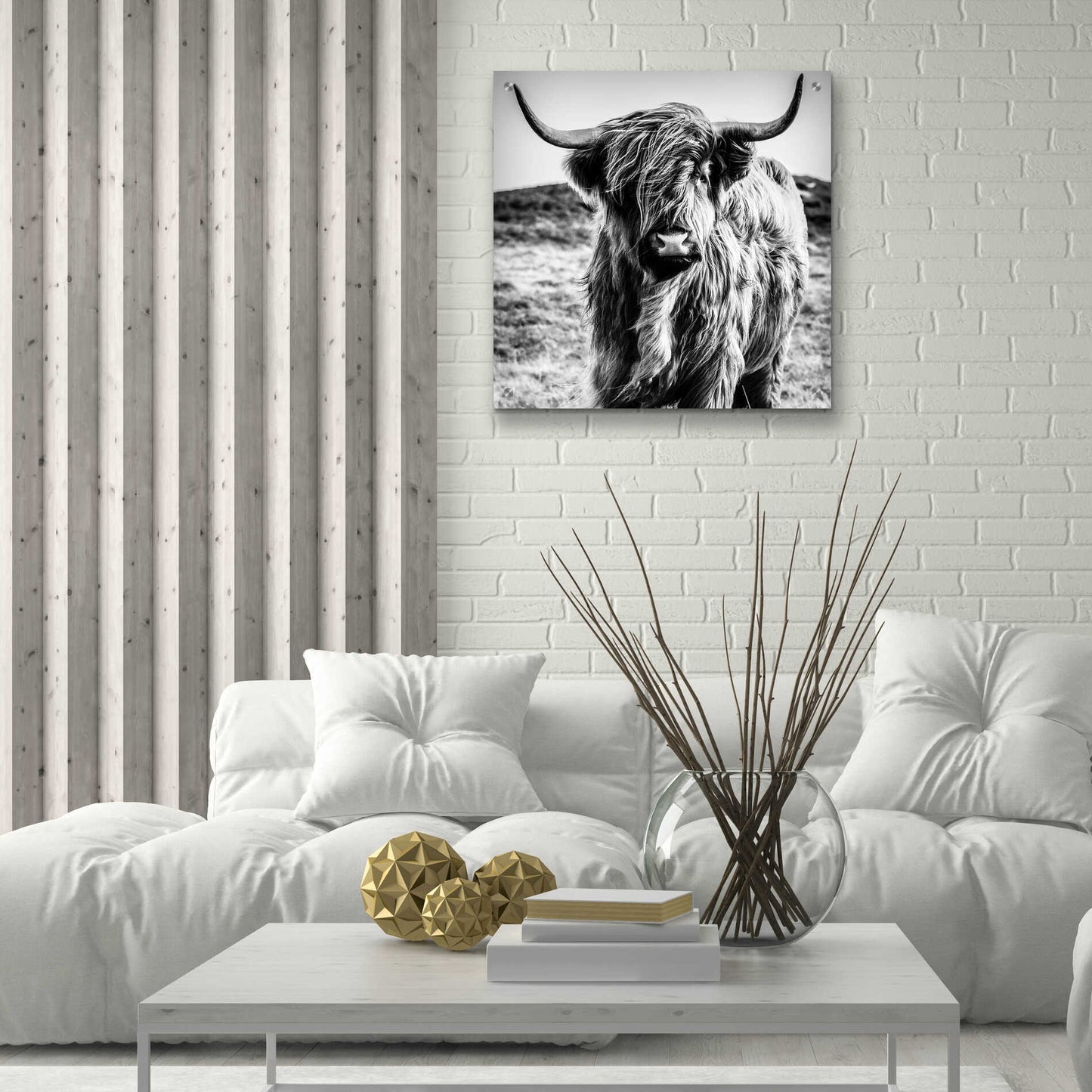 Epic Art 'Fluffy Cow' by Epic Portfolio Acrylic Glass Wall Art,24x24