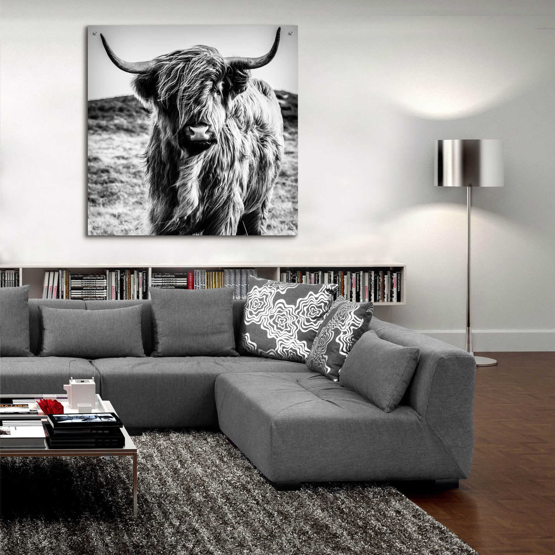 Epic Art 'Fluffy Cow' by Epic Portfolio Acrylic Glass Wall Art,36x36