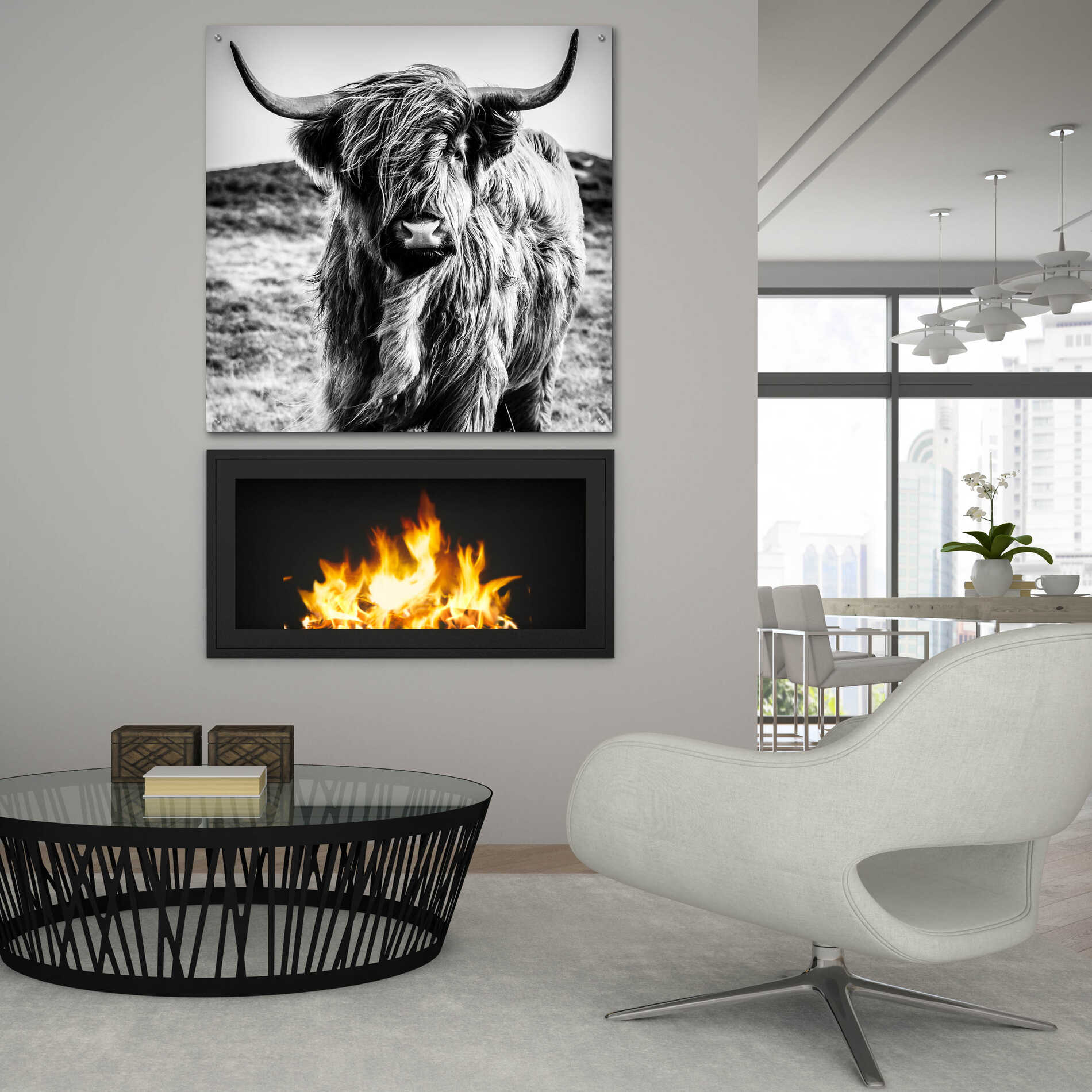 Epic Art 'Fluffy Cow' by Epic Portfolio Acrylic Glass Wall Art,36x36