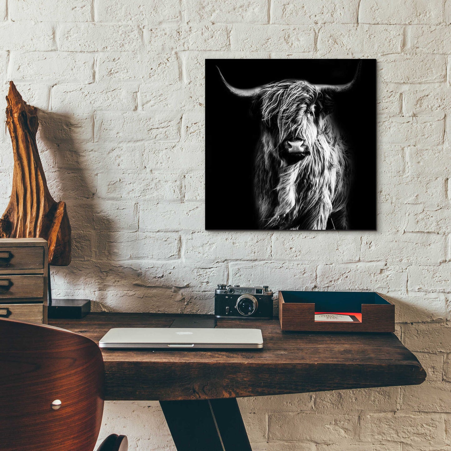 Epic Art 'Hippy Highland Cow' by Epic Portfolio Acrylic Glass Wall Art,12x12