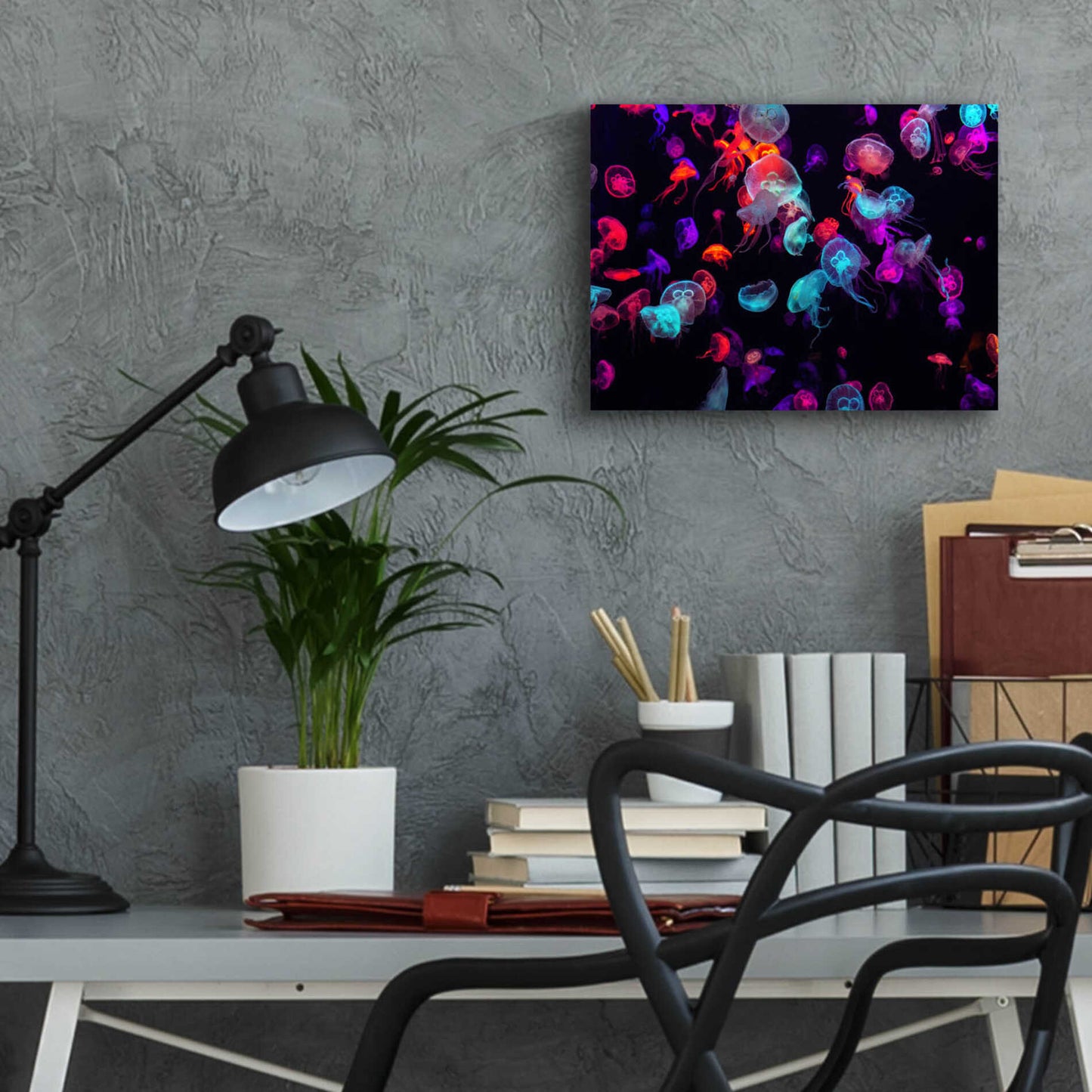 Epic Art 'Jelly Fish World' by Epic Portfolio Acrylic Glass Wall Art,16x12