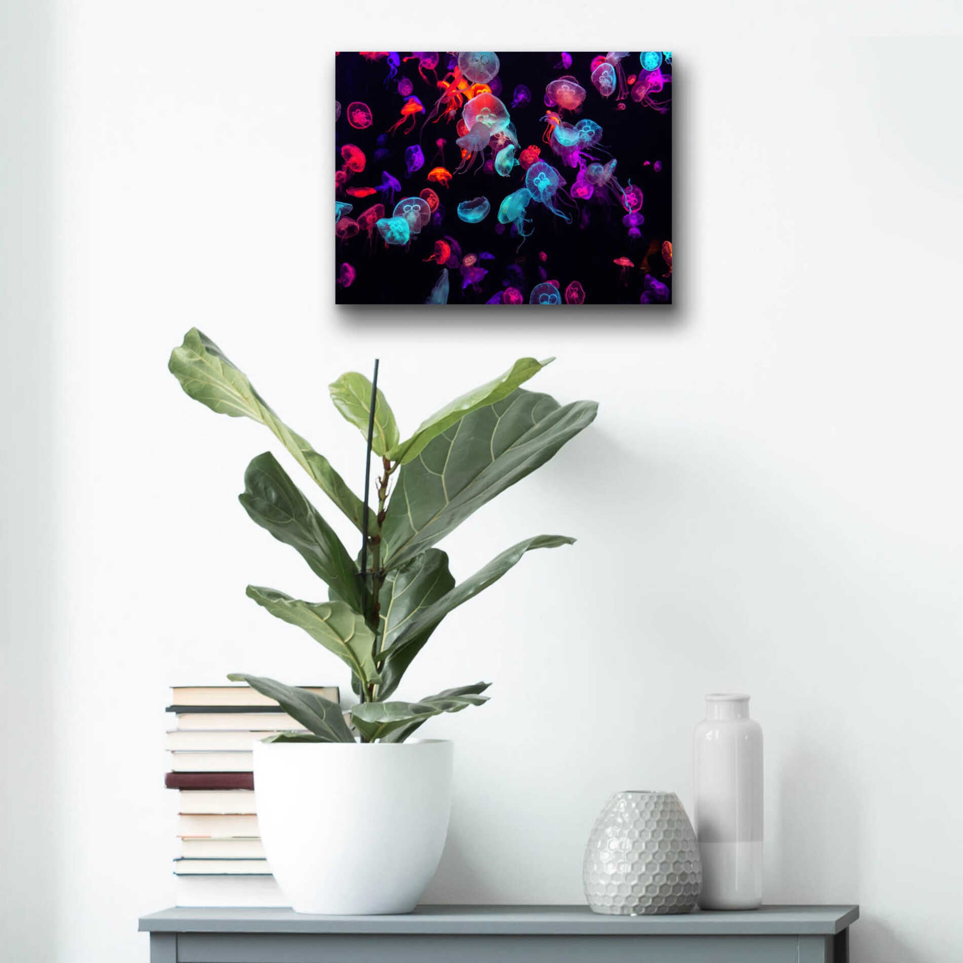 Epic Art 'Jelly Fish World' by Epic Portfolio Acrylic Glass Wall Art,16x12