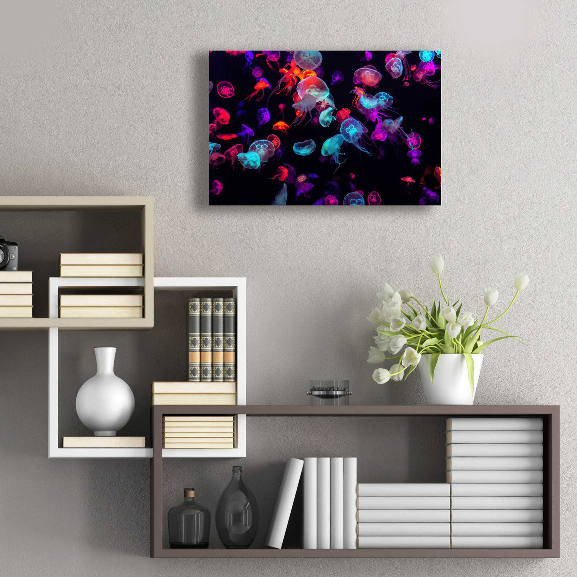 Epic Art 'Jelly Fish World' by Epic Portfolio Acrylic Glass Wall Art,24x16