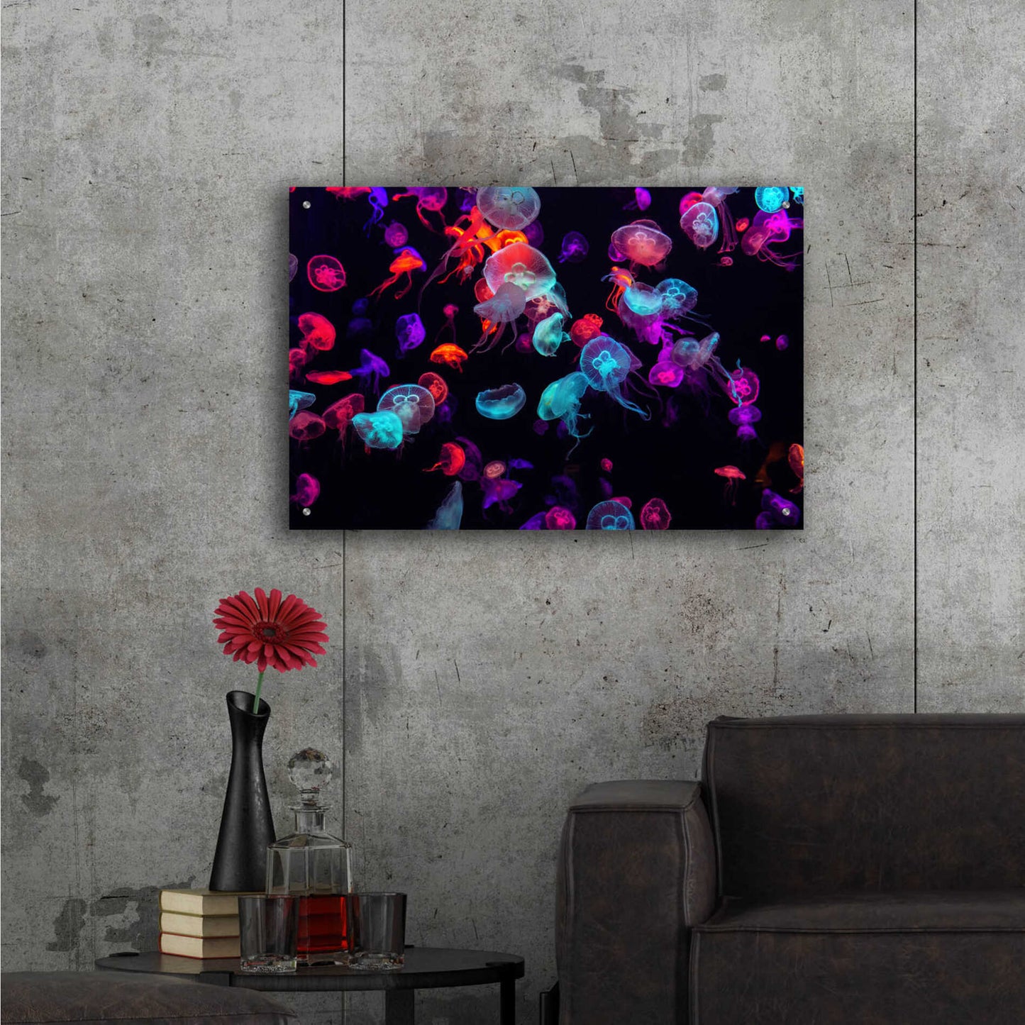 Epic Art 'Jelly Fish World' by Epic Portfolio Acrylic Glass Wall Art,36x24