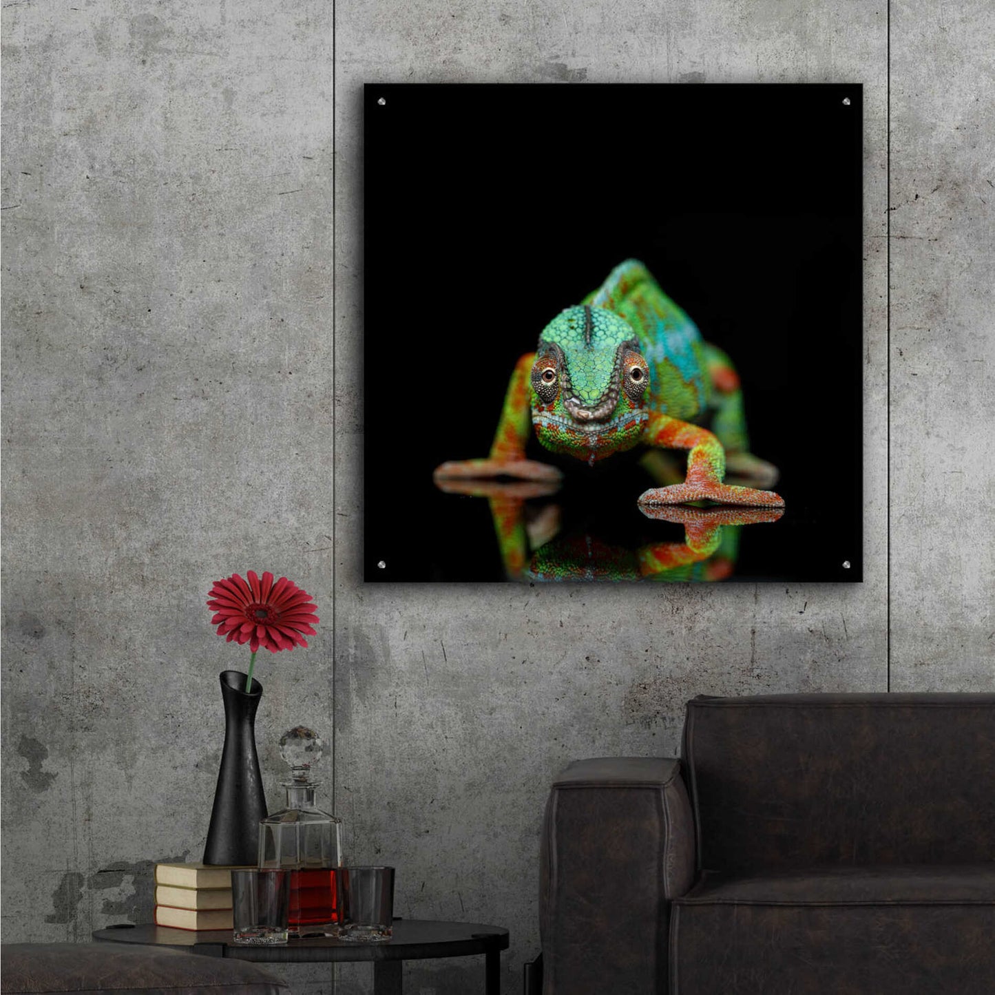 Epic Art 'Sneaky Cameleon' by Epic Portfolio Acrylic Glass Wall Art,36x36