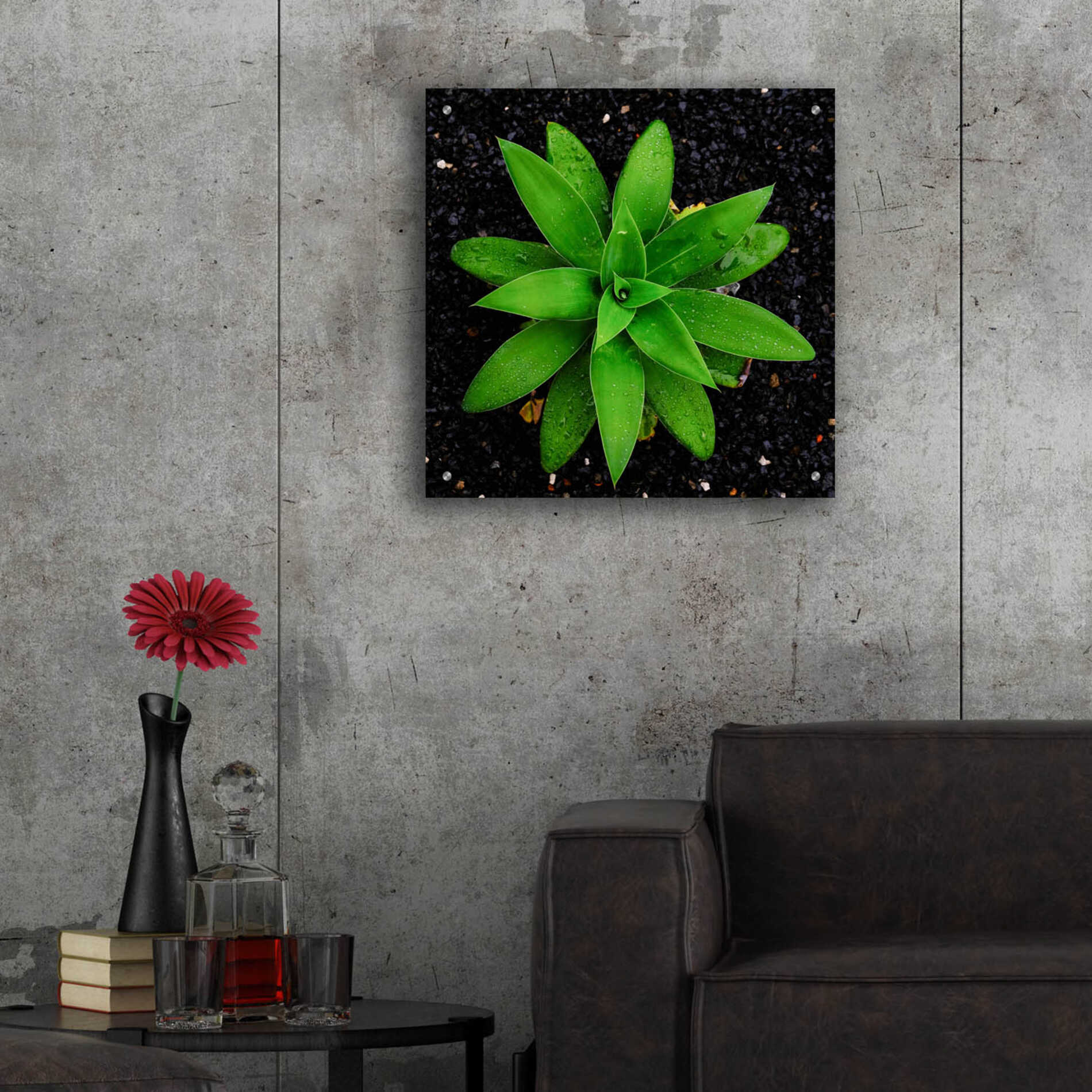 Epic Art 'The Green Bloom Crop' by Epic Portfolio Acrylic Glass Wall Art,24x24