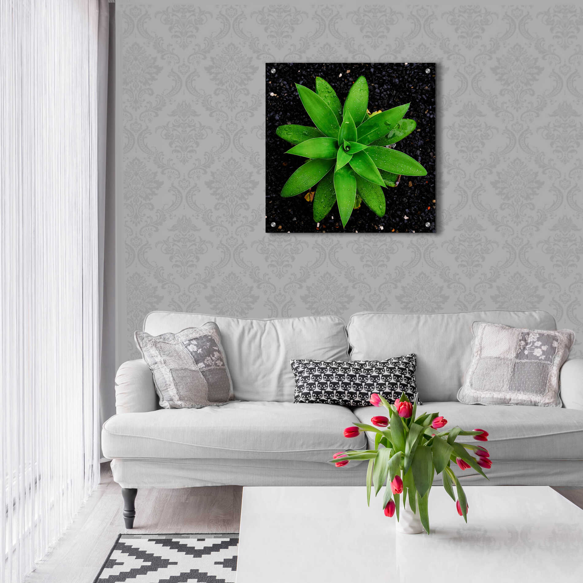 Epic Art 'The Green Bloom Crop' by Epic Portfolio Acrylic Glass Wall Art,24x24