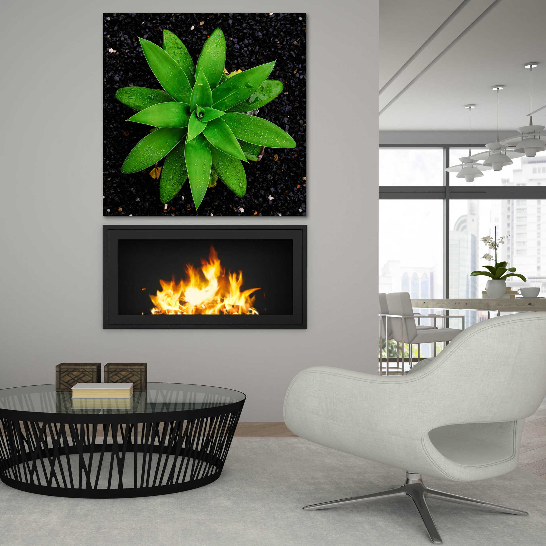 Epic Art 'The Green Bloom Crop' by Epic Portfolio Acrylic Glass Wall Art,36x36