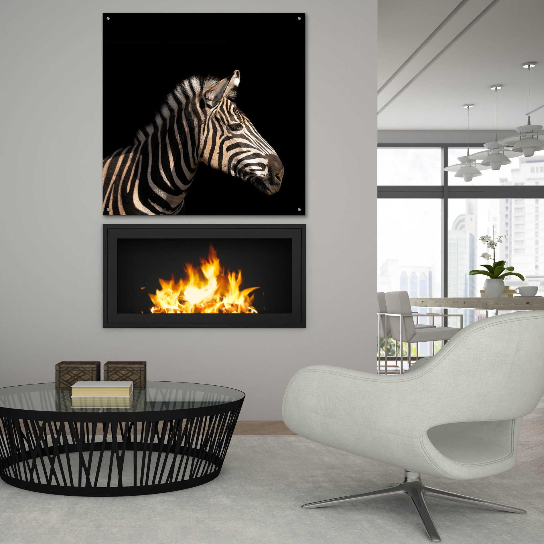 Epic Art 'Zebra' by Epic Portfolio Acrylic Glass Wall Art,36x36