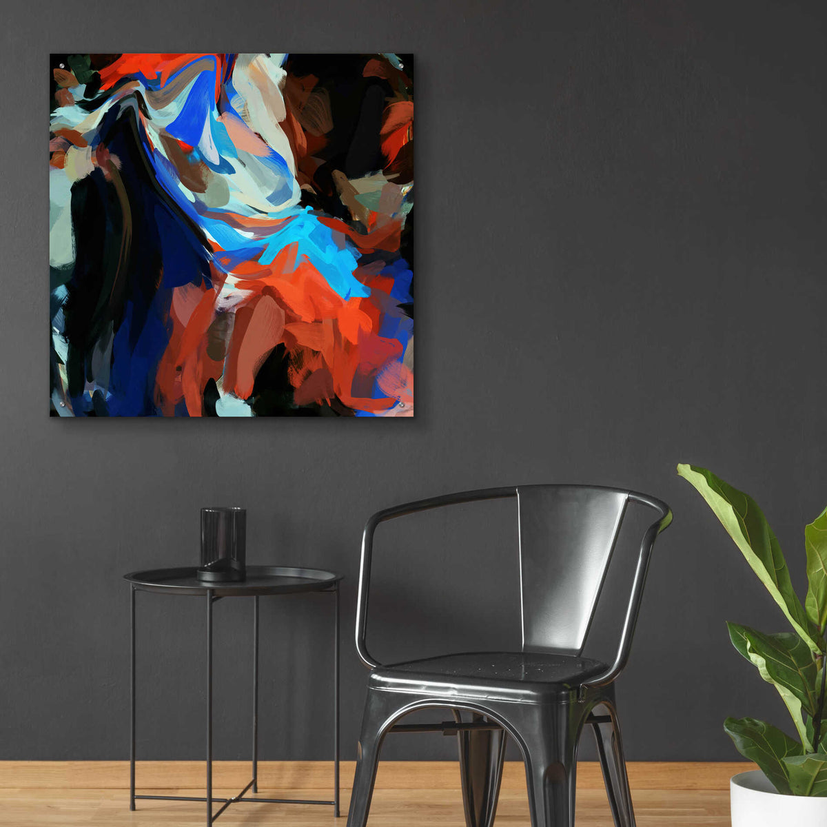 Epic Art 'Inverted Abstract Colorful Flows 12' by Irena Orlov Acrylic Glass Wall Art,36x36