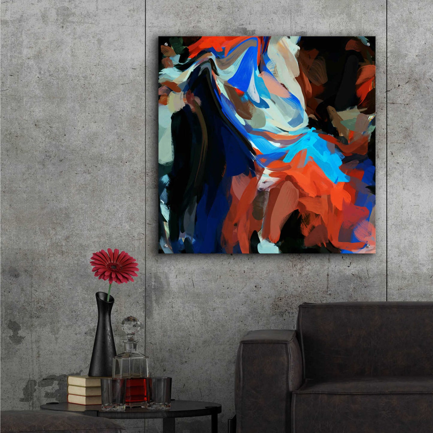 Epic Art 'Inverted Abstract Colorful Flows 12' by Irena Orlov Acrylic Glass Wall Art,36x36