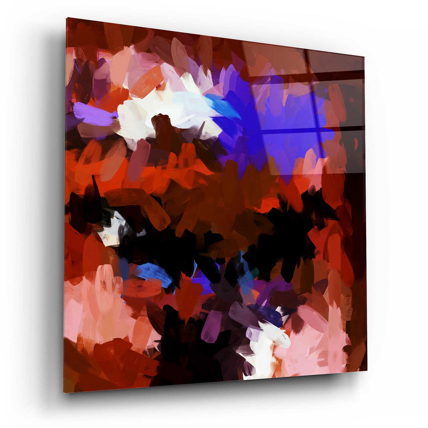 Epic Art 'Inverted Abstract Colorful Flows 15' by Irena Orlov Acrylic Glass Wall Art,12x12