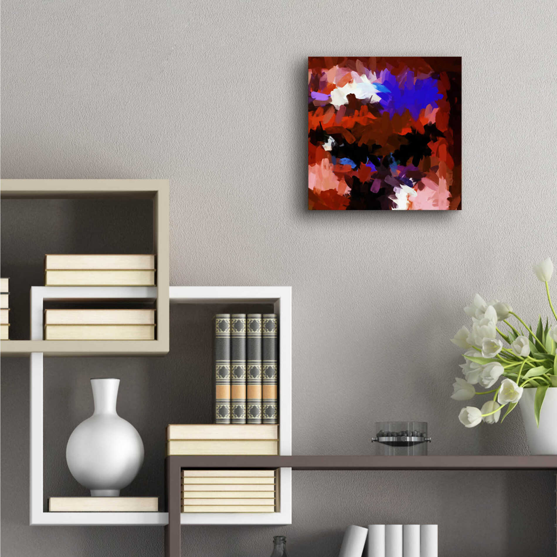 Epic Art 'Inverted Abstract Colorful Flows 15' by Irena Orlov Acrylic Glass Wall Art,12x12