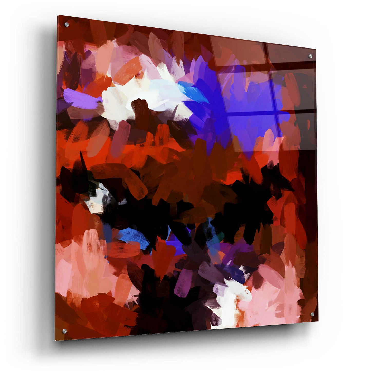 Epic Art 'Inverted Abstract Colorful Flows 15' by Irena Orlov Acrylic Glass Wall Art,36x36