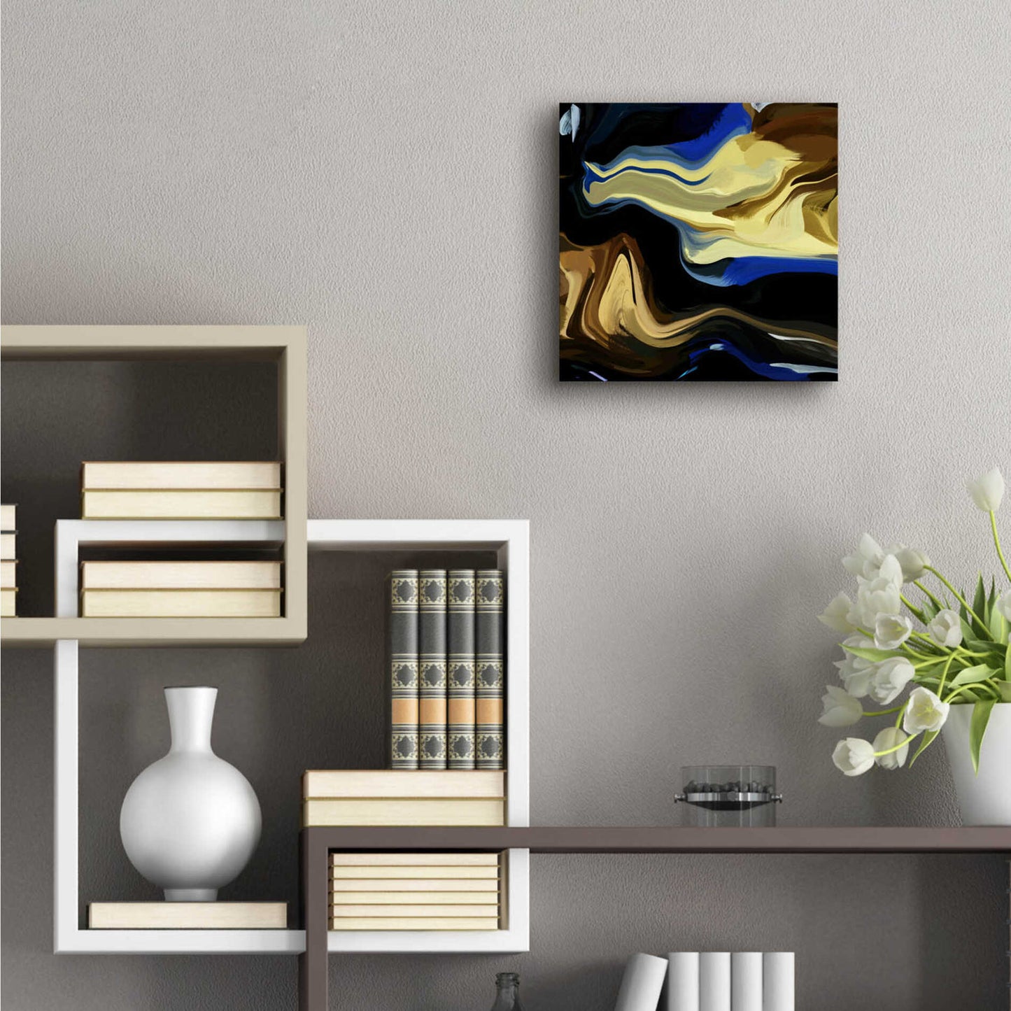 Epic Art 'Inverted Abstract Colorful Flows 16' by Irena Orlov Acrylic Glass Wall Art,12x12