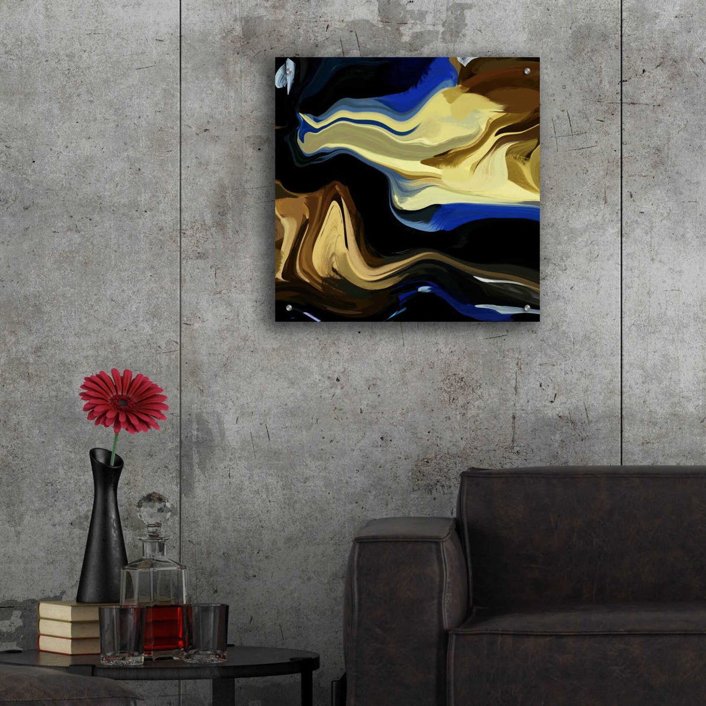 Epic Art 'Inverted Abstract Colorful Flows 16' by Irena Orlov Acrylic Glass Wall Art,24x24